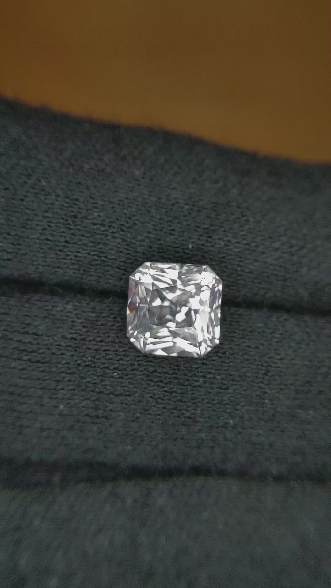 3.76 Ct. White Sapphire from Ceylon (Sri Lanka) Size Video