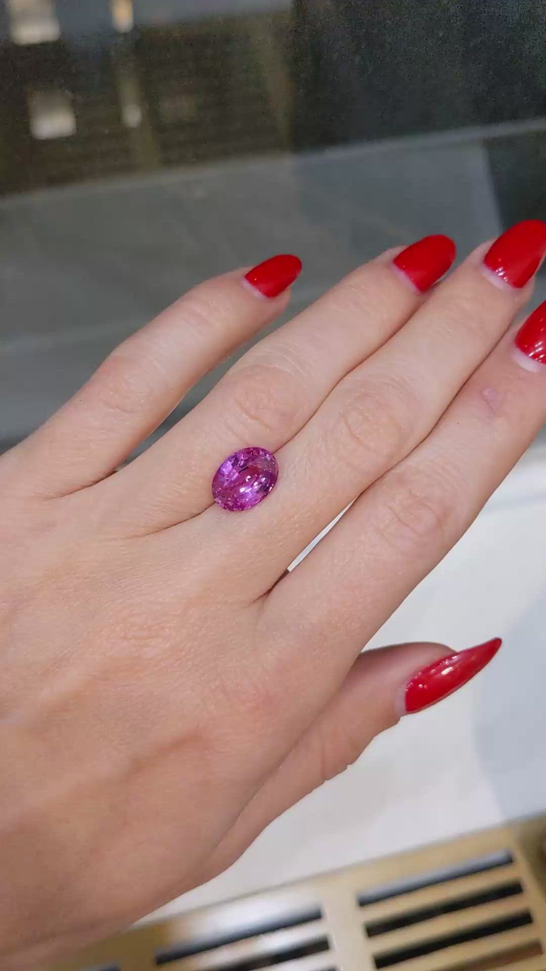 3.87 Ct. Pink Sapphire from Madagascar Size Video