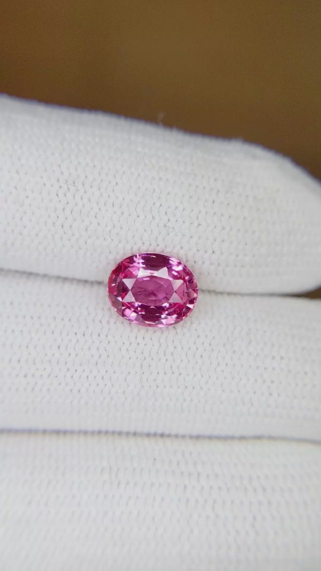 2.10 Ct. Pink Sapphire from Ceylon (Sri Lanka) Size Video