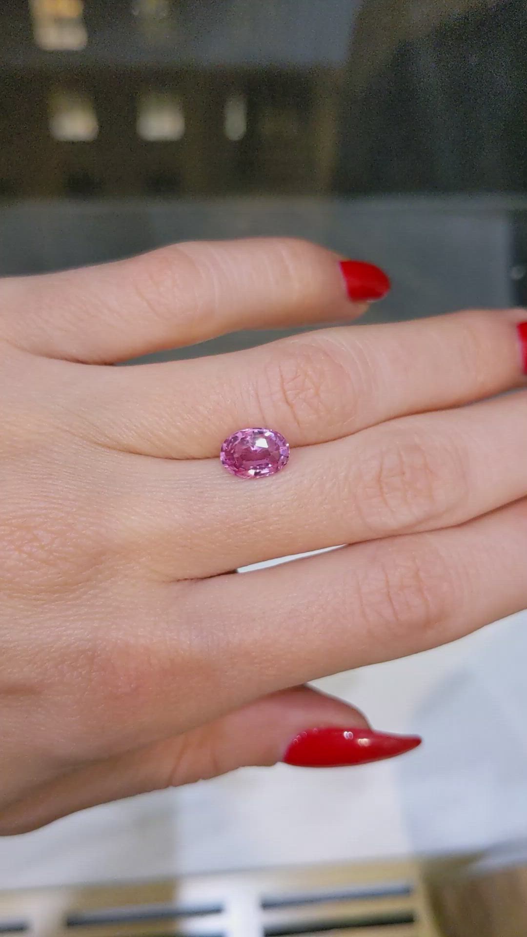 2.03 Ct. Pink Sapphire from Ceylon (Sri Lanka) Size Video