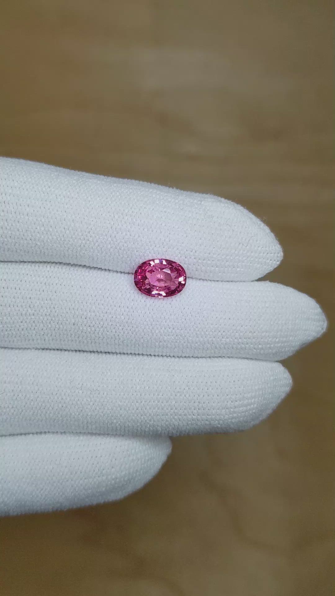2.03 Ct. Pink Sapphire from Ceylon (Sri Lanka) Size Video