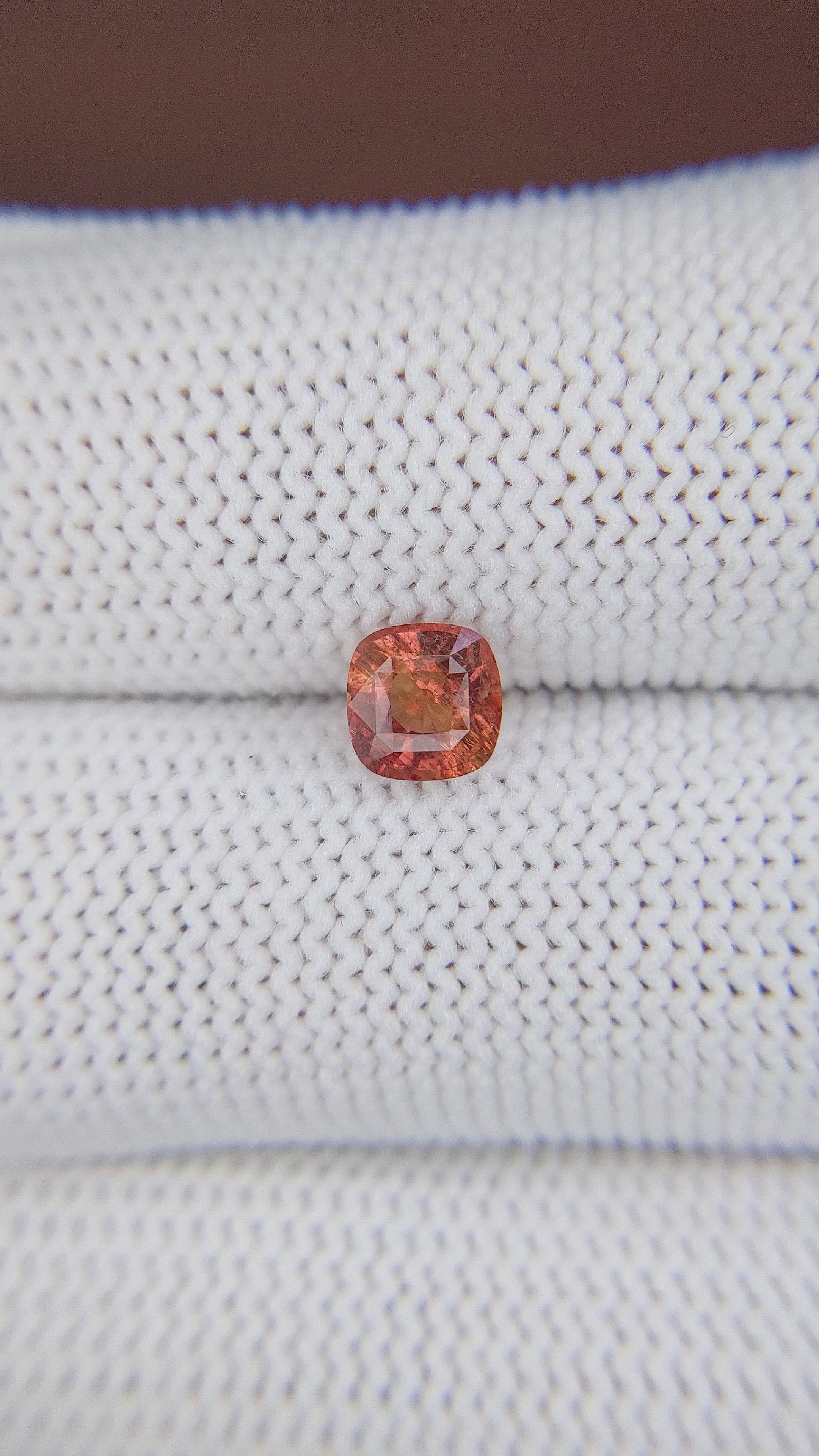 0.95 Ct. Orange Sapphire from Ceylon (Sri Lanka) Size Video