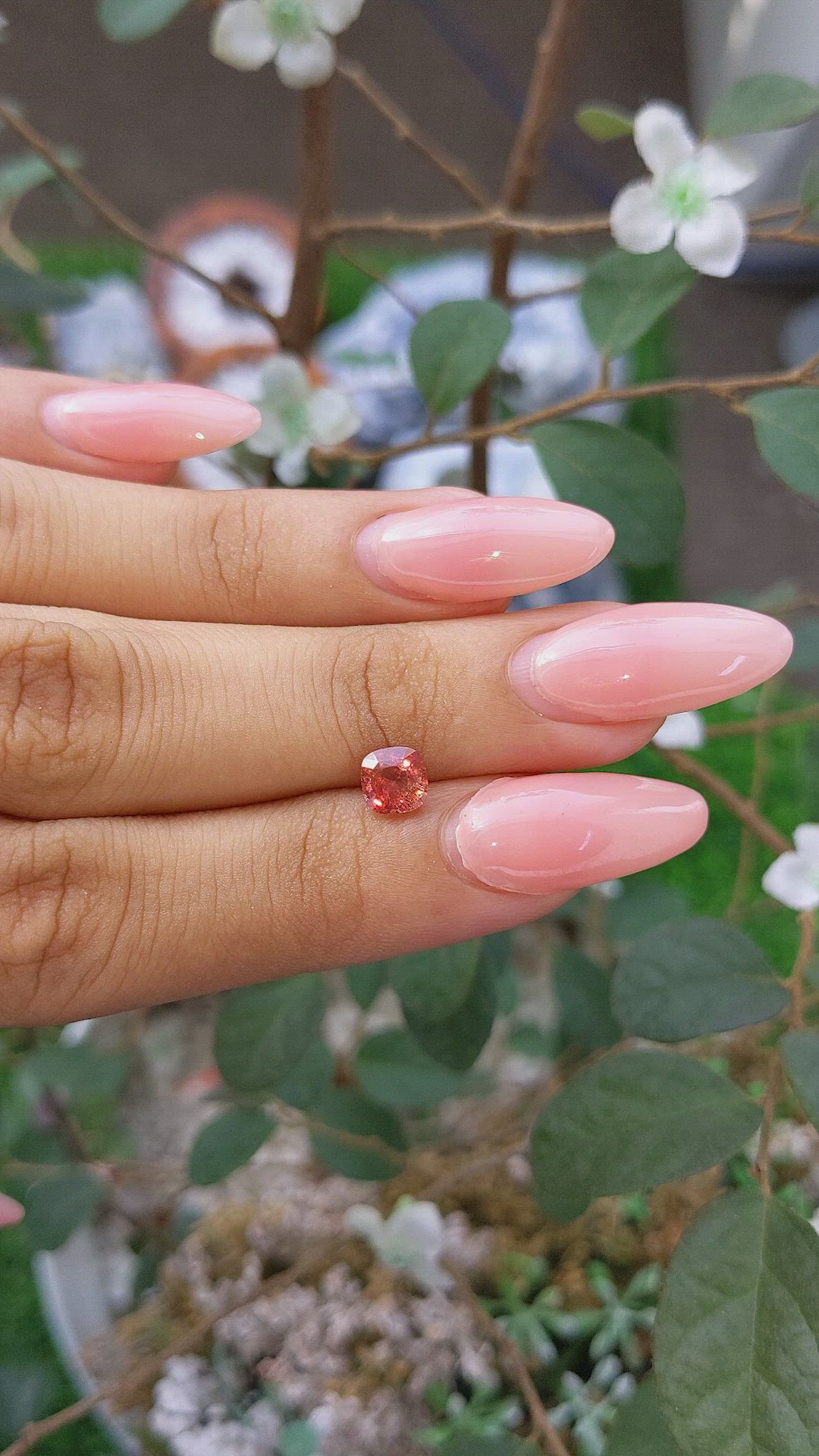 0.95 Ct. Orange Sapphire from Ceylon (Sri Lanka) Size Video