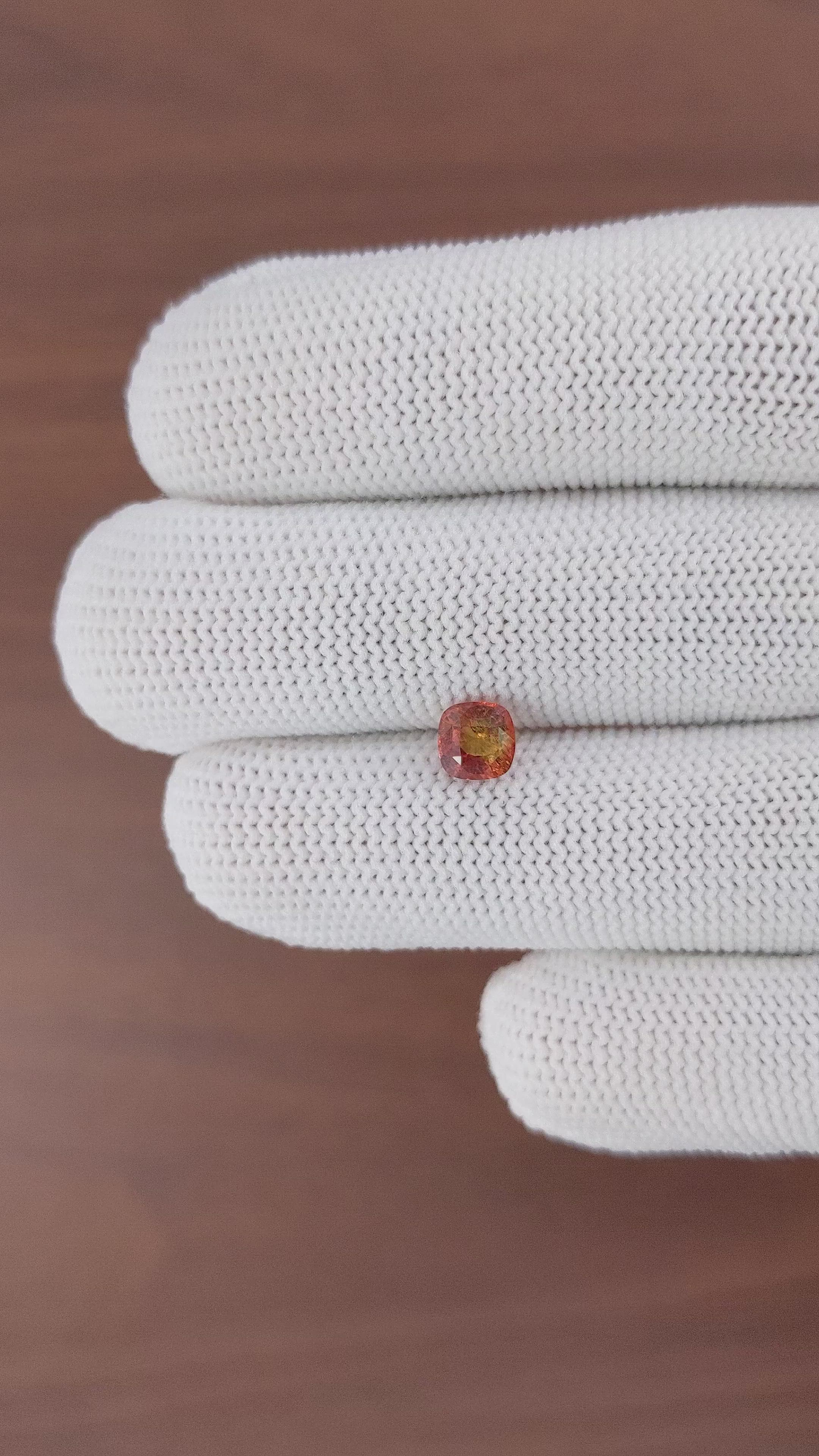 0.95 Ct. Orange Sapphire from Ceylon (Sri Lanka) Size Video