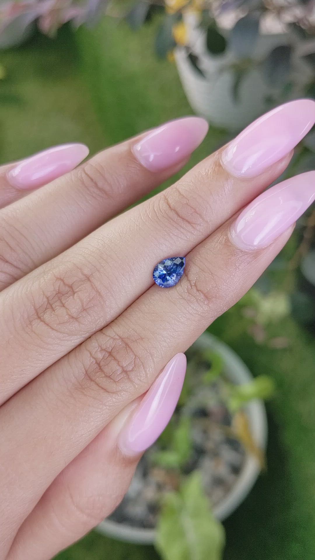 0.97 Ct. Blue Sapphire from Ceylon (Sri Lanka) Size Video
