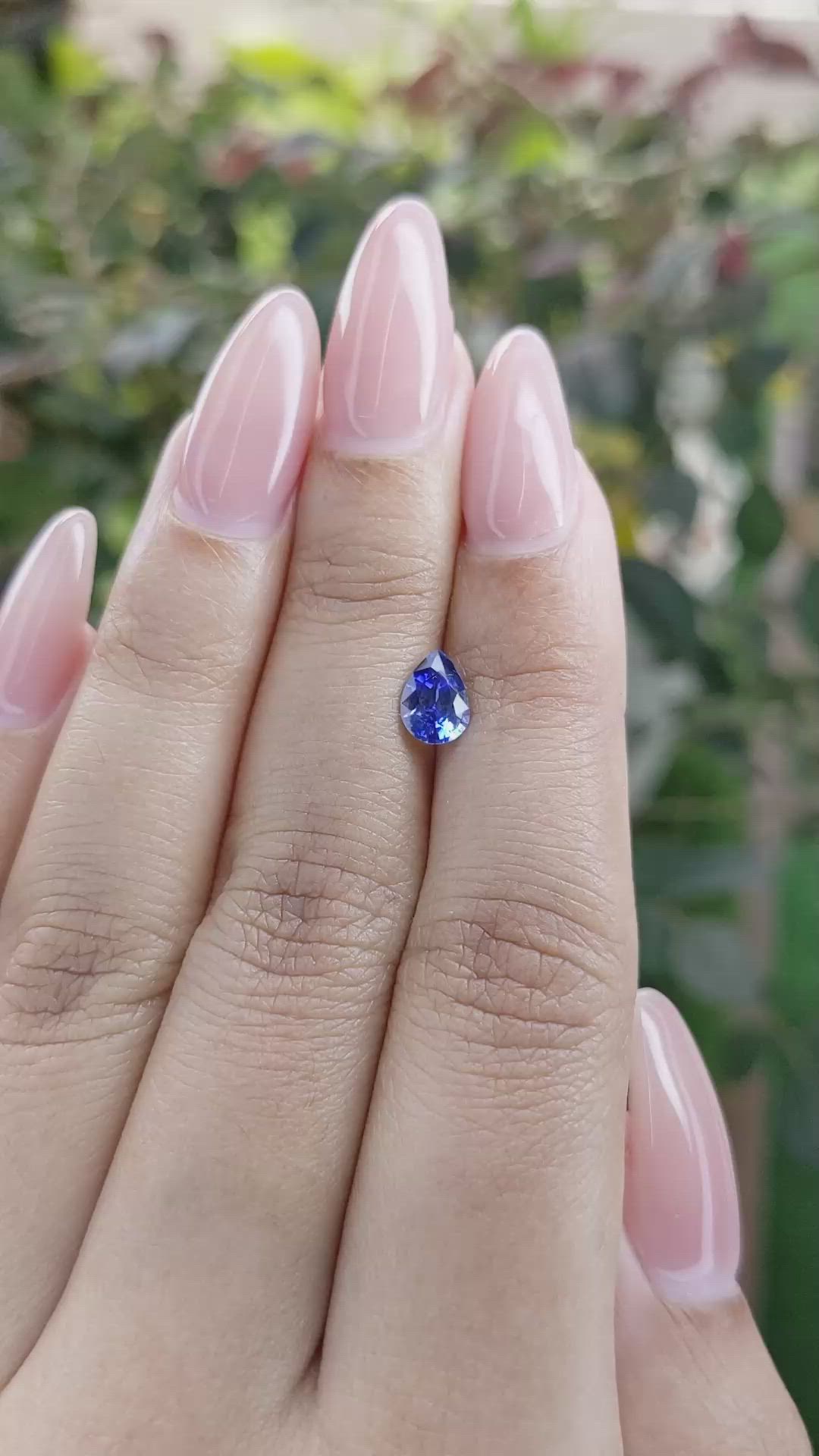 0.87 Ct. Blue Sapphire from Ceylon (Sri Lanka) Size Video