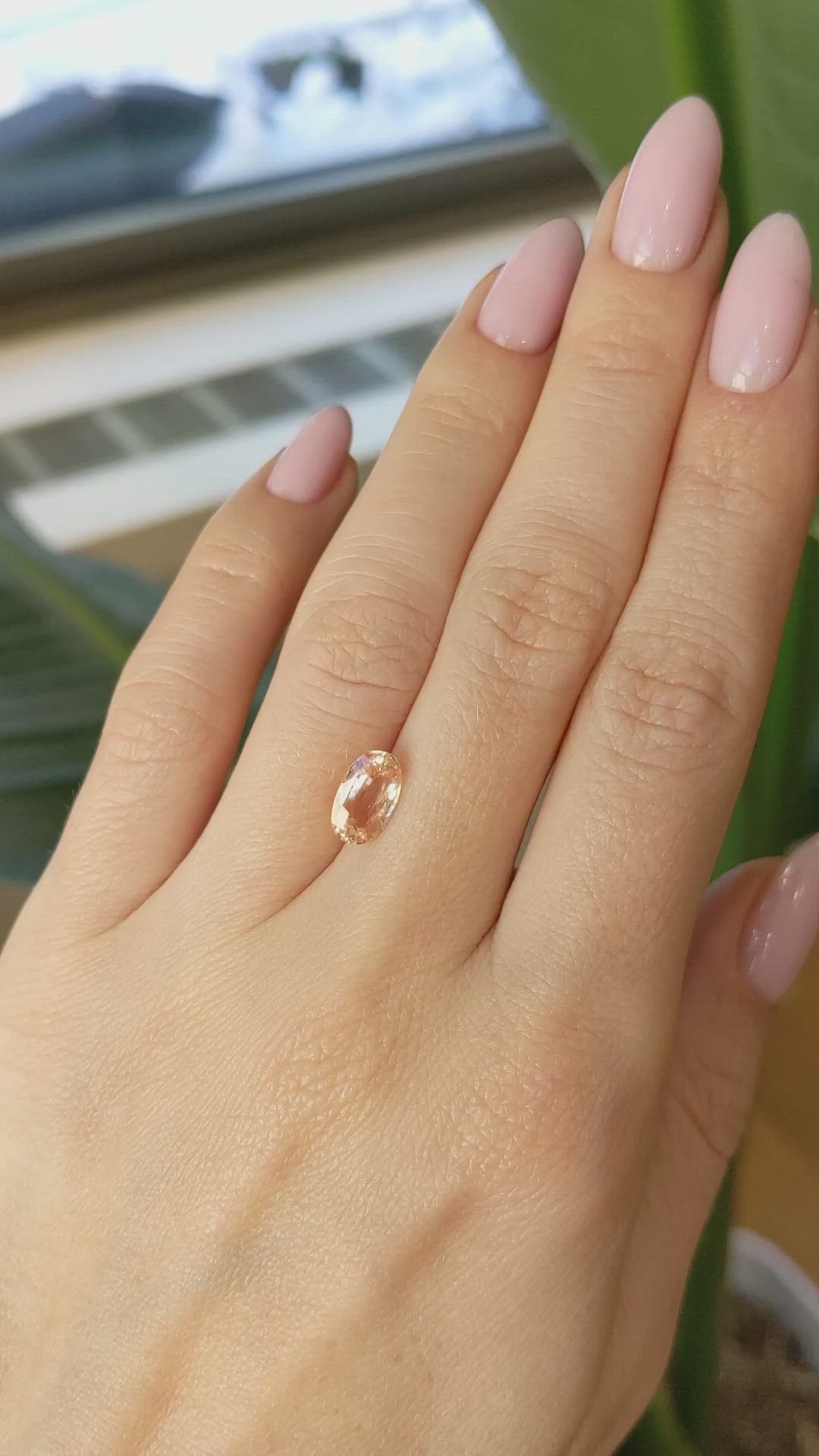 2.07 Ct. Padparadscha Sapphire from Ceylon (Sri Lanka) Size Video