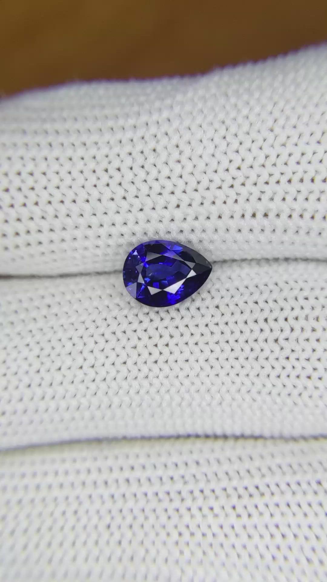 1.56 Ct. Blue Sapphire from Ceylon (Sri Lanka) Size Video