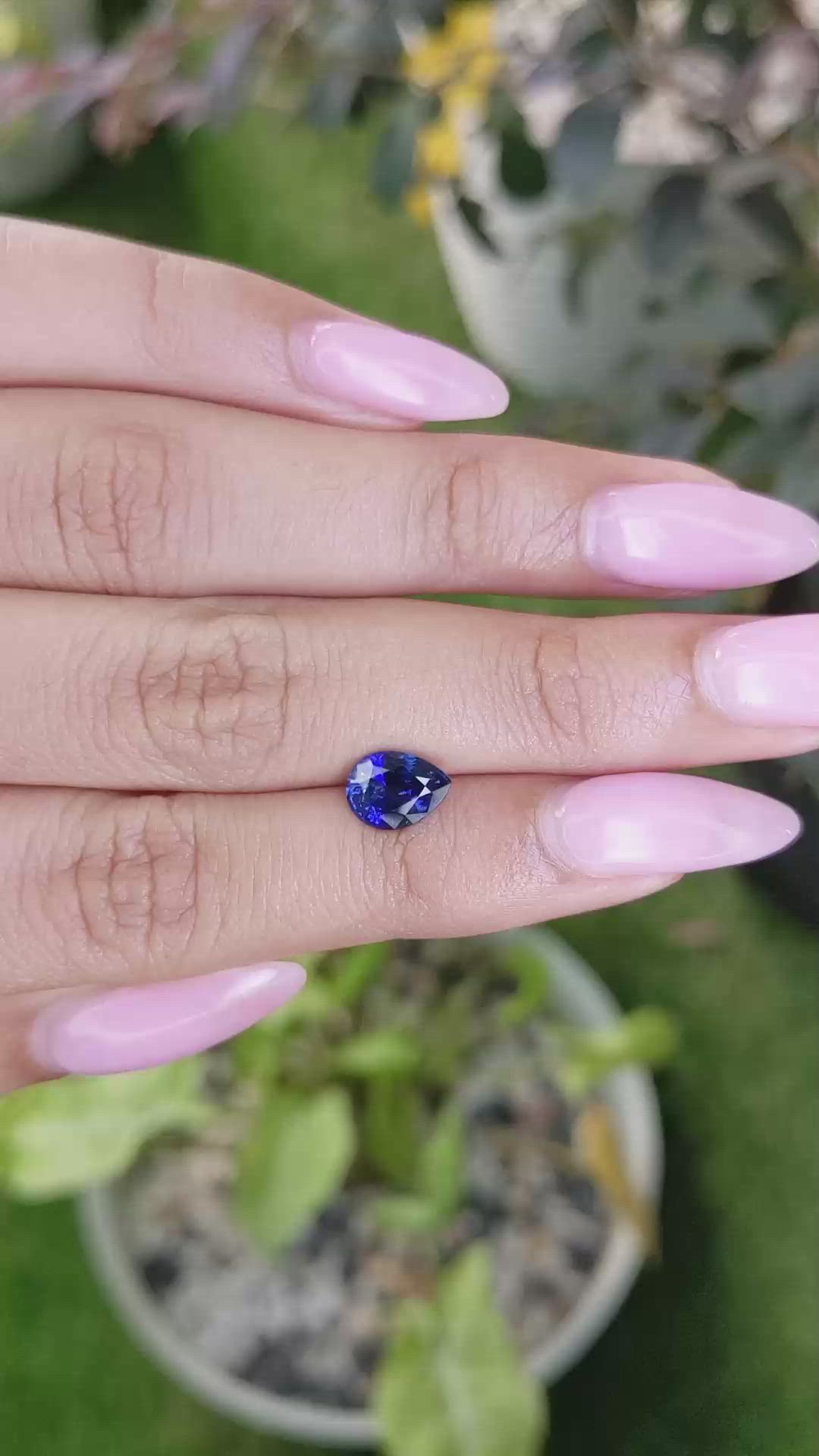 1.56 Ct. Blue Sapphire from Ceylon (Sri Lanka) Size Video
