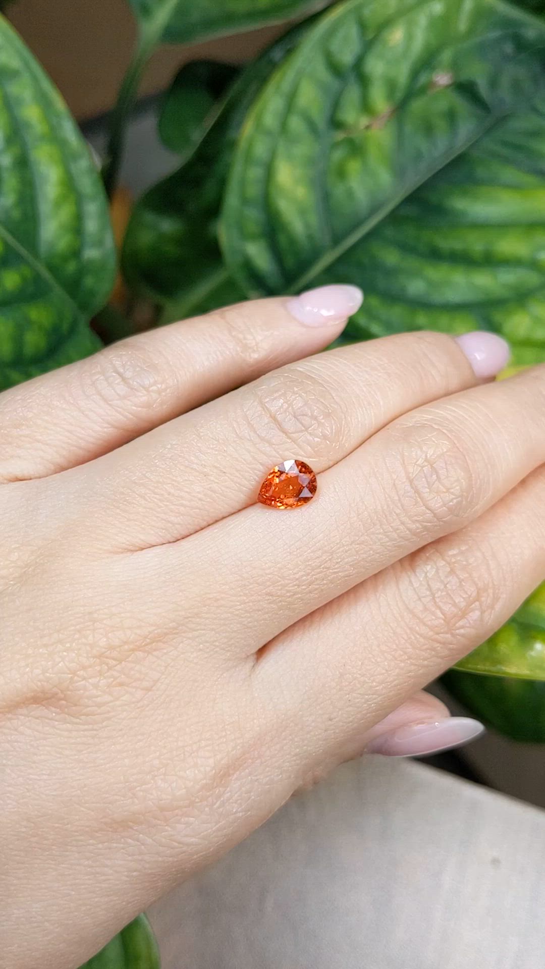 1.35 Ct. Orange Sapphire from Madagascar Size Video