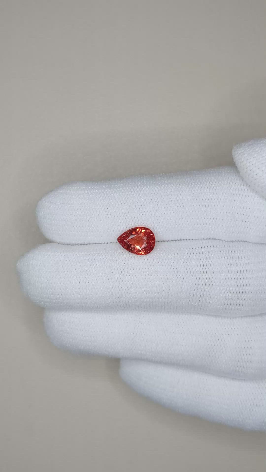 1.35 Ct. Orange Sapphire from Madagascar Size Video