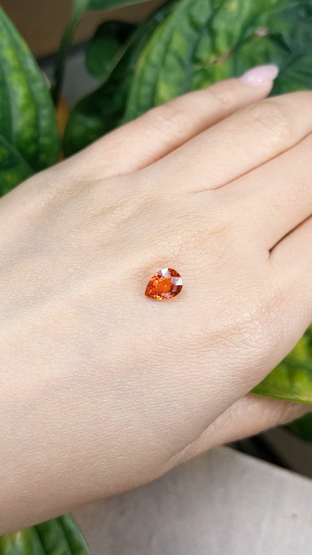 1.35 Ct. Orange Sapphire from Madagascar Size Video