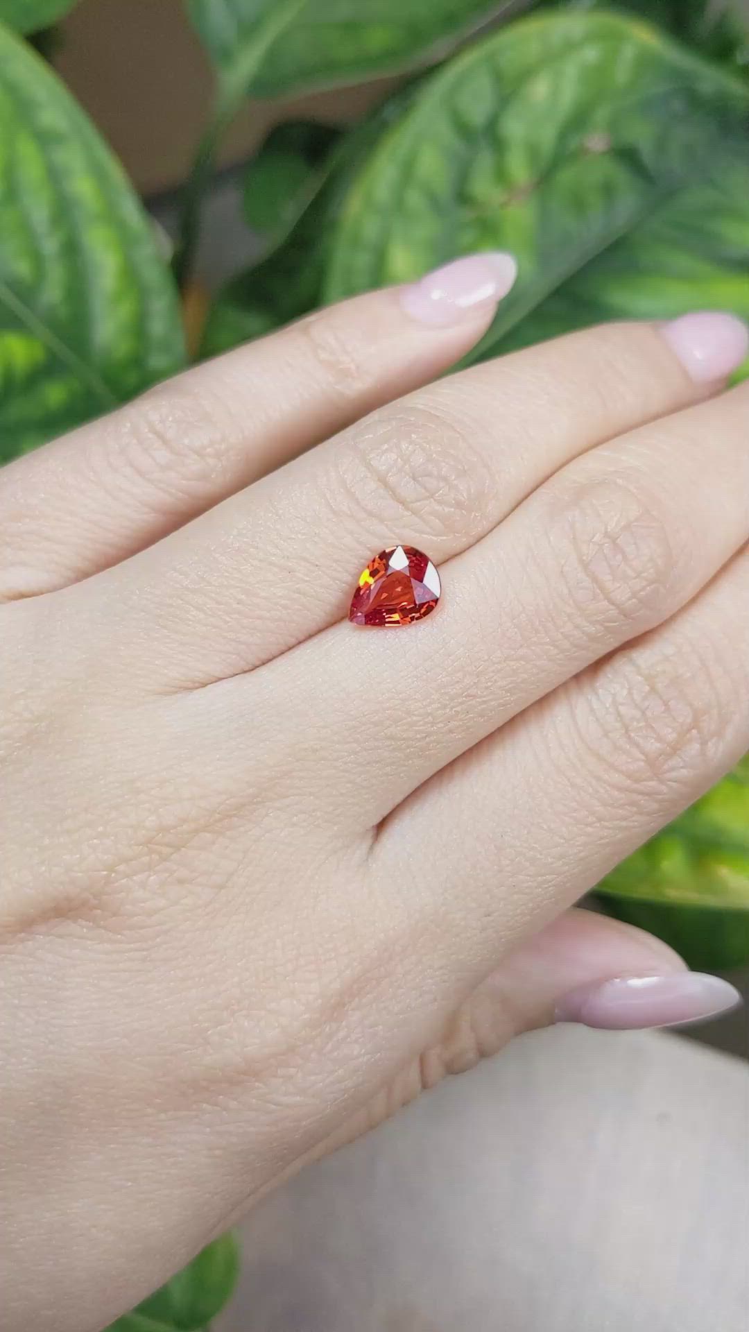 1.67 Ct. Reddish Orange Sapphire from Madagascar Size Video