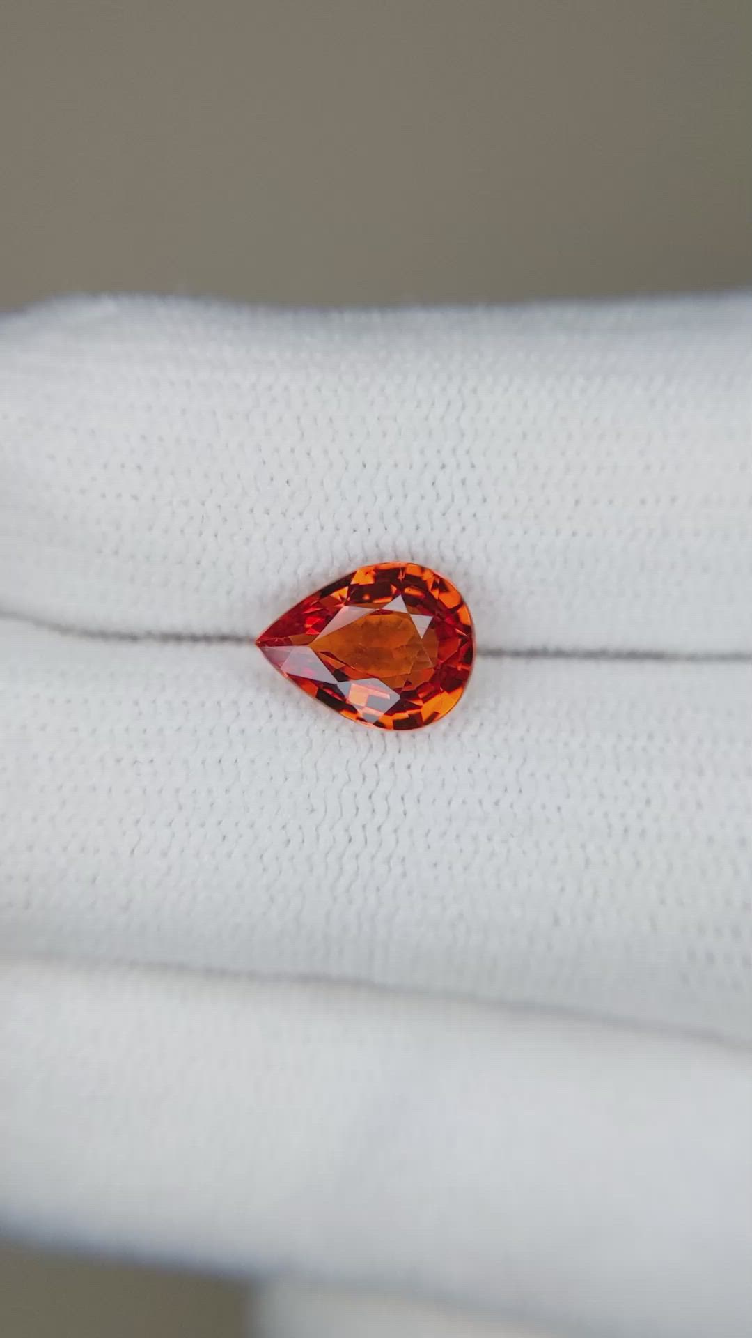 1.67 Ct. Reddish Orange Sapphire from Madagascar Size Video