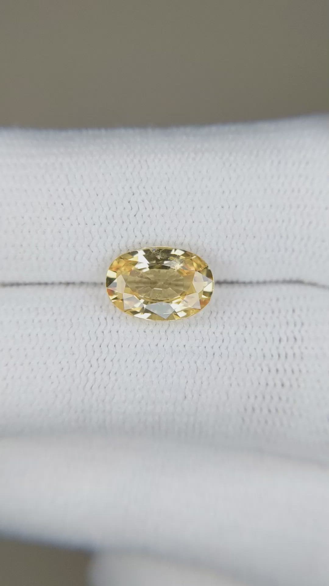 2.18 Ct. Yellow Sapphire from Madagascar Size Video