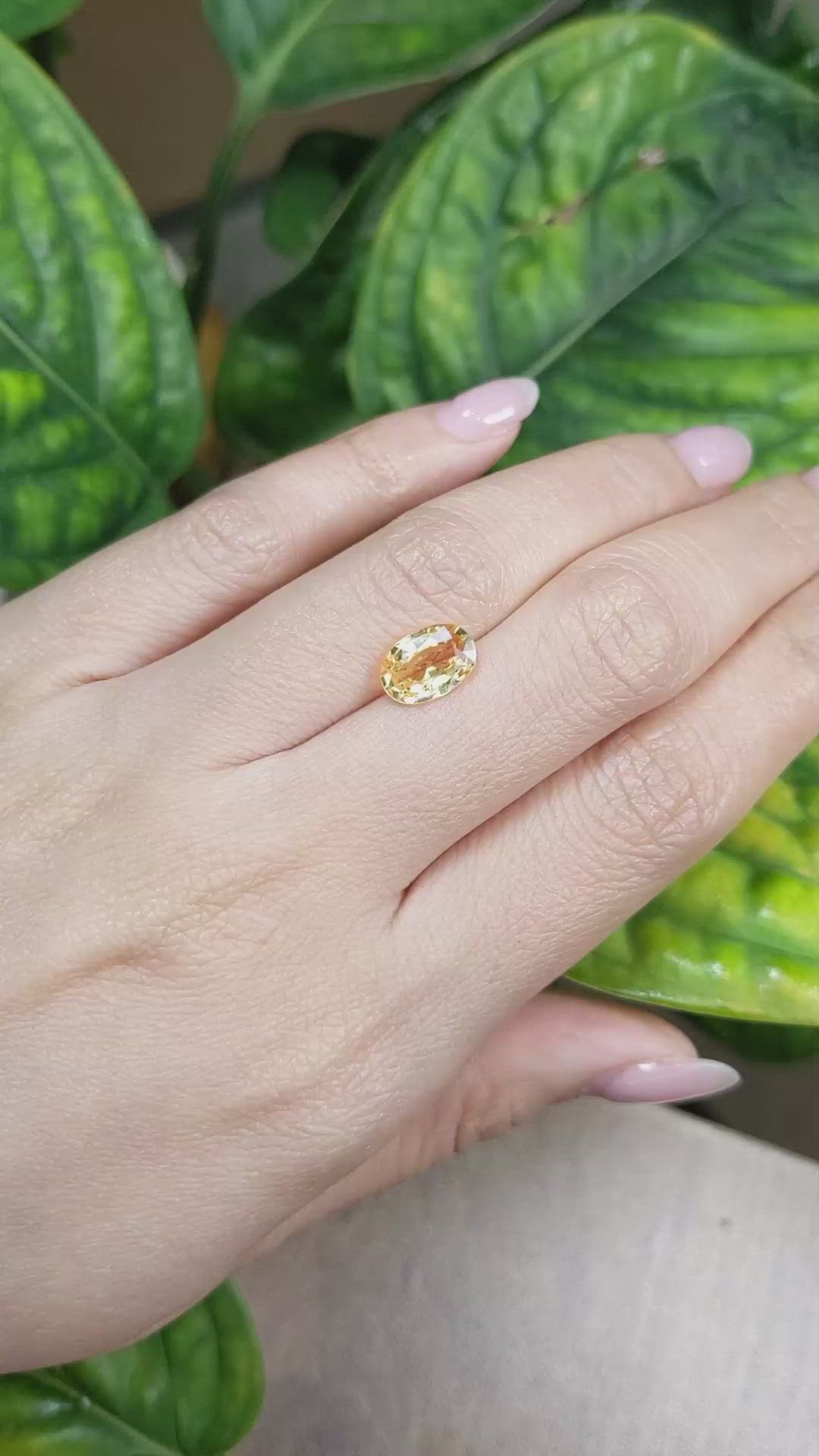 2.18 Ct. Yellow Sapphire from Madagascar Size Video