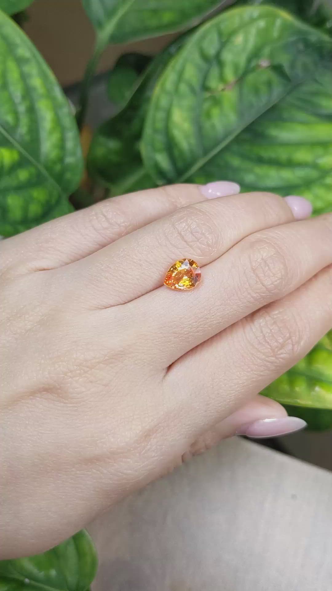 2.28 Ct. Orange Sapphire from Madagascar Size Video