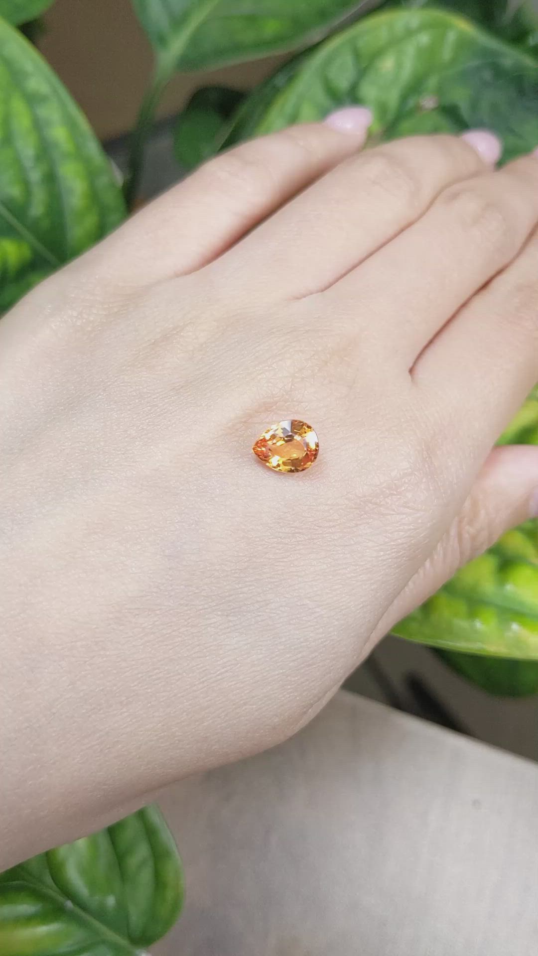 2.28 Ct. Orange Sapphire from Madagascar Size Video