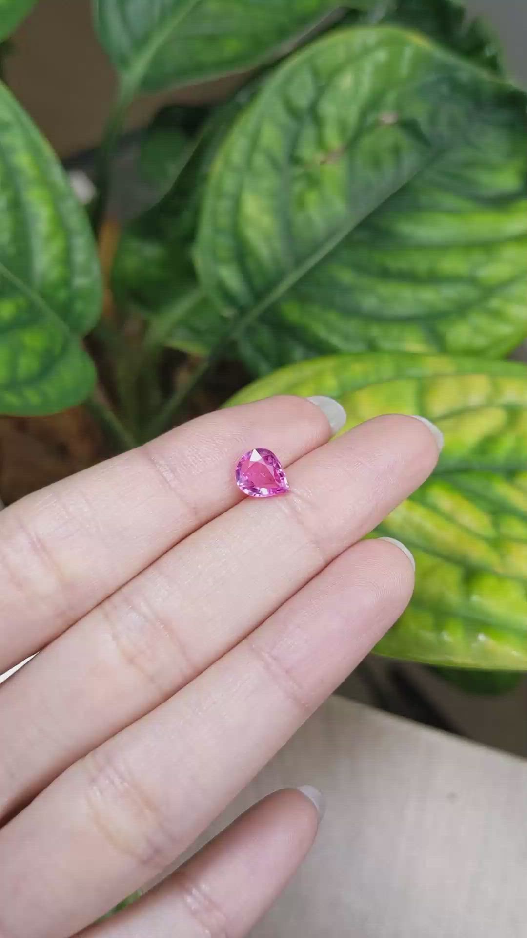 1.37 Ct. Pink Sapphire from Madagascar Size Video