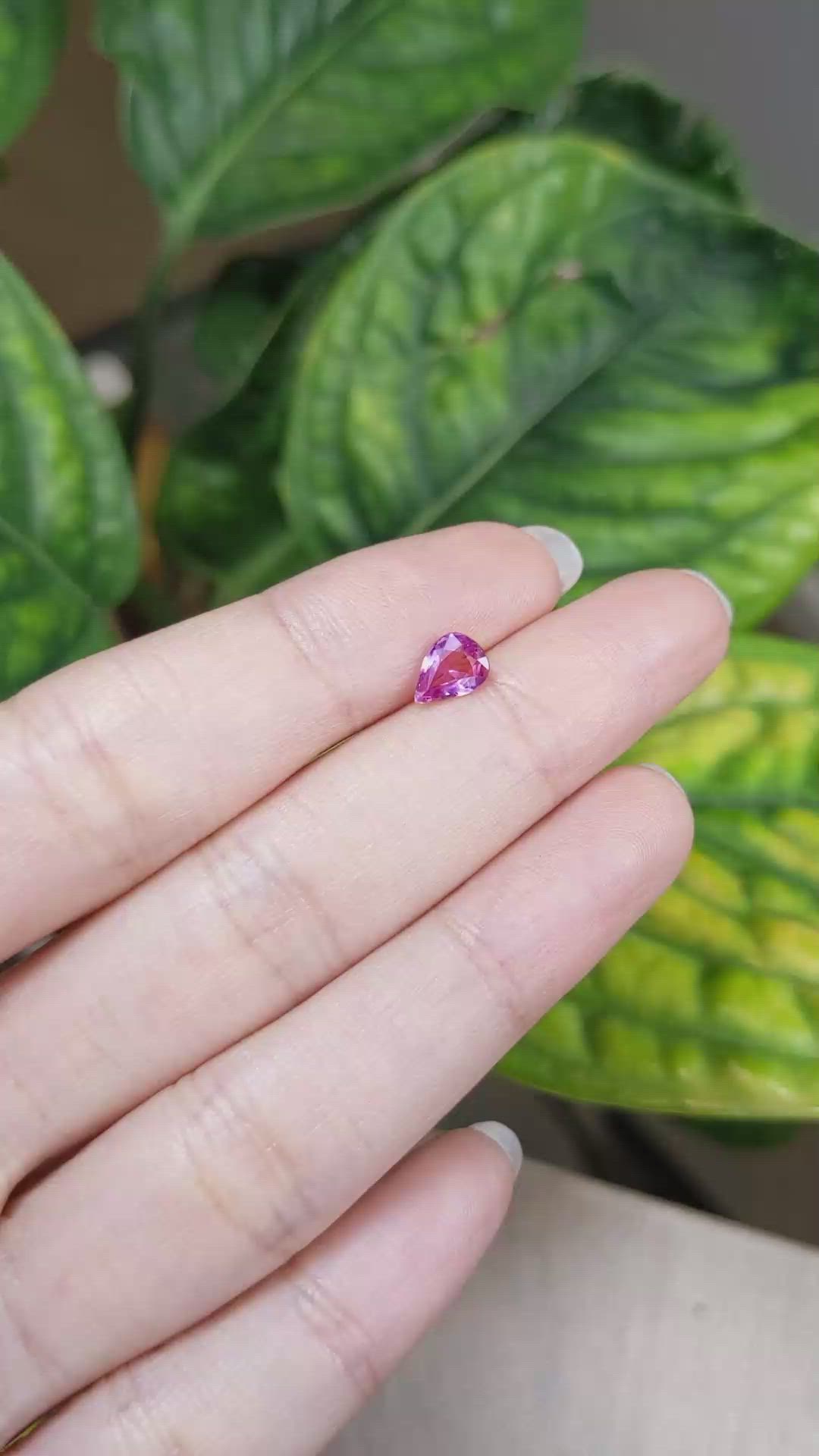 0.85 Ct. Pinkish Purple Sapphire from Madagascar Size Video