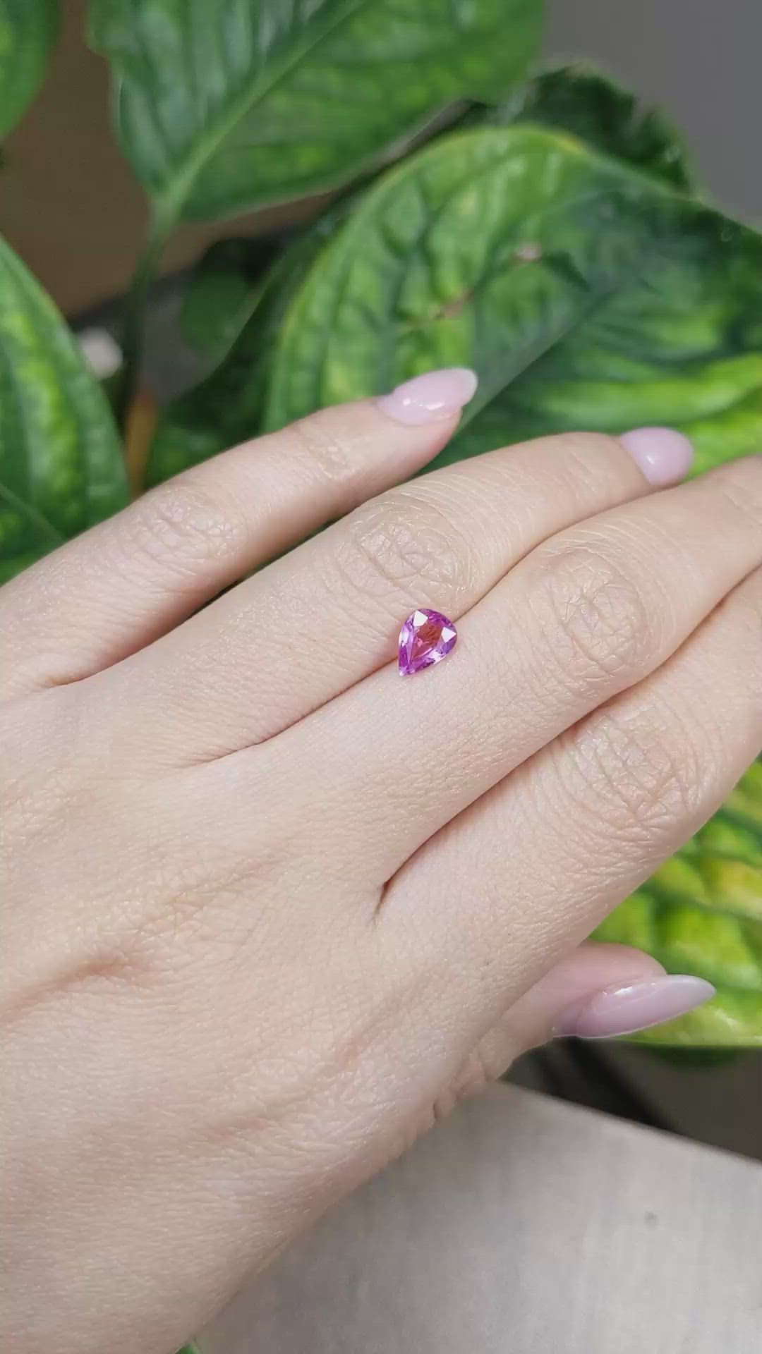 0.85 Ct. Pinkish Purple Sapphire from Madagascar Size Video