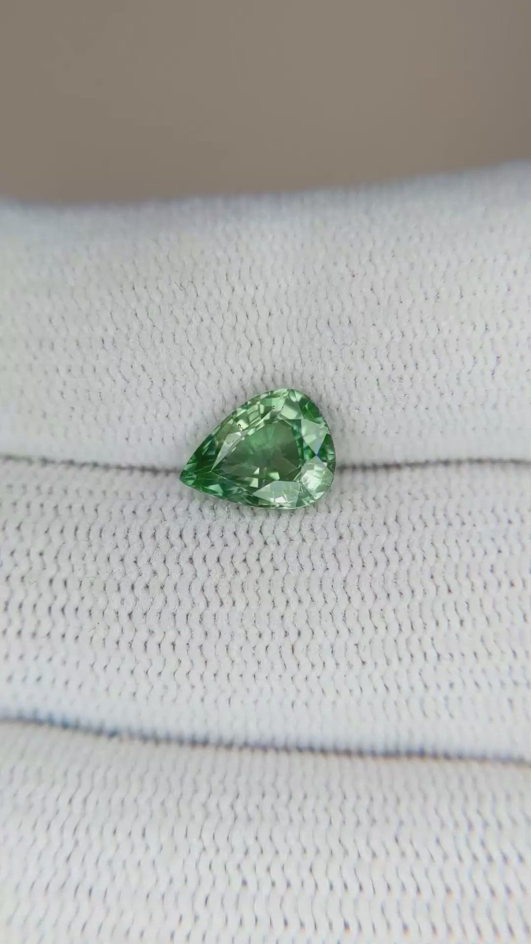 1.89 Ct. Green Sapphire from Madagascar Size Video