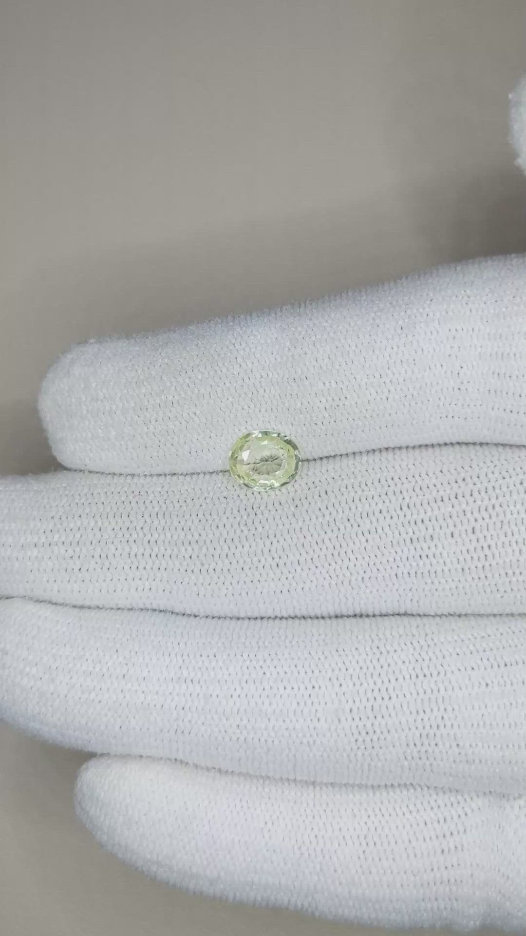 1.30 Ct. Green Sapphire from Madagascar Size Video