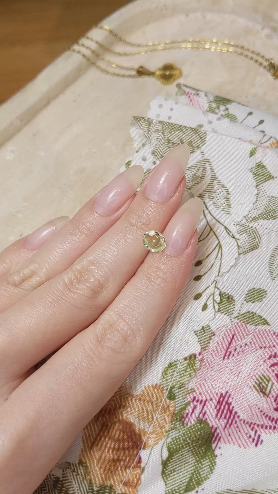 1.30 Ct. Green Sapphire from Madagascar Size Video