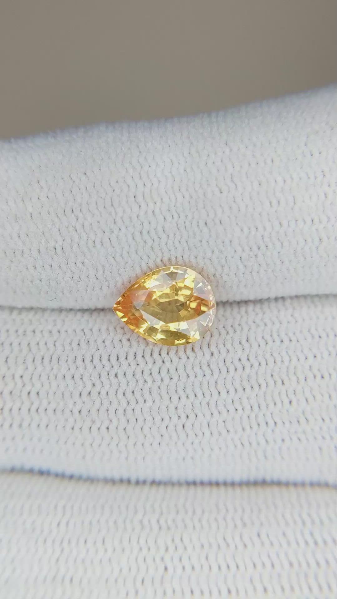 2.02 Ct. Orangish Yellow Sapphire from Madagascar Size Video