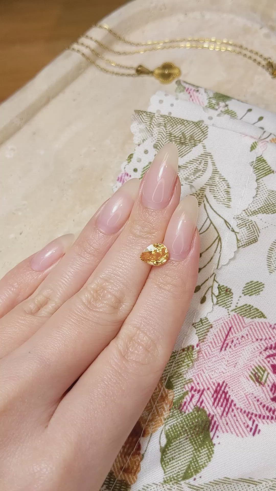 2.02 Ct. Orangish Yellow Sapphire from Madagascar Size Video