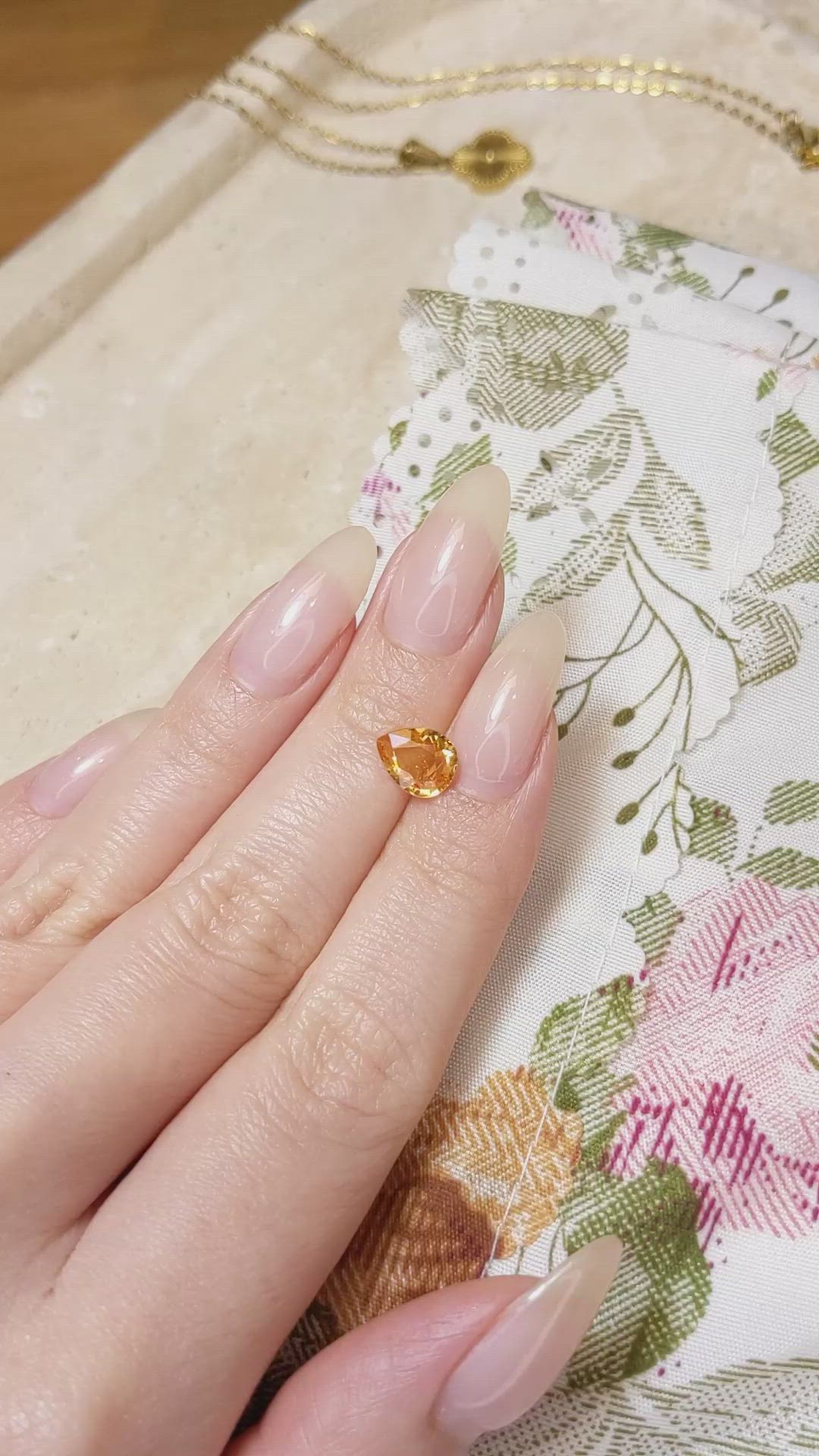 1.68 Ct. Yellowish Orange Sapphire from Madagascar Size Video