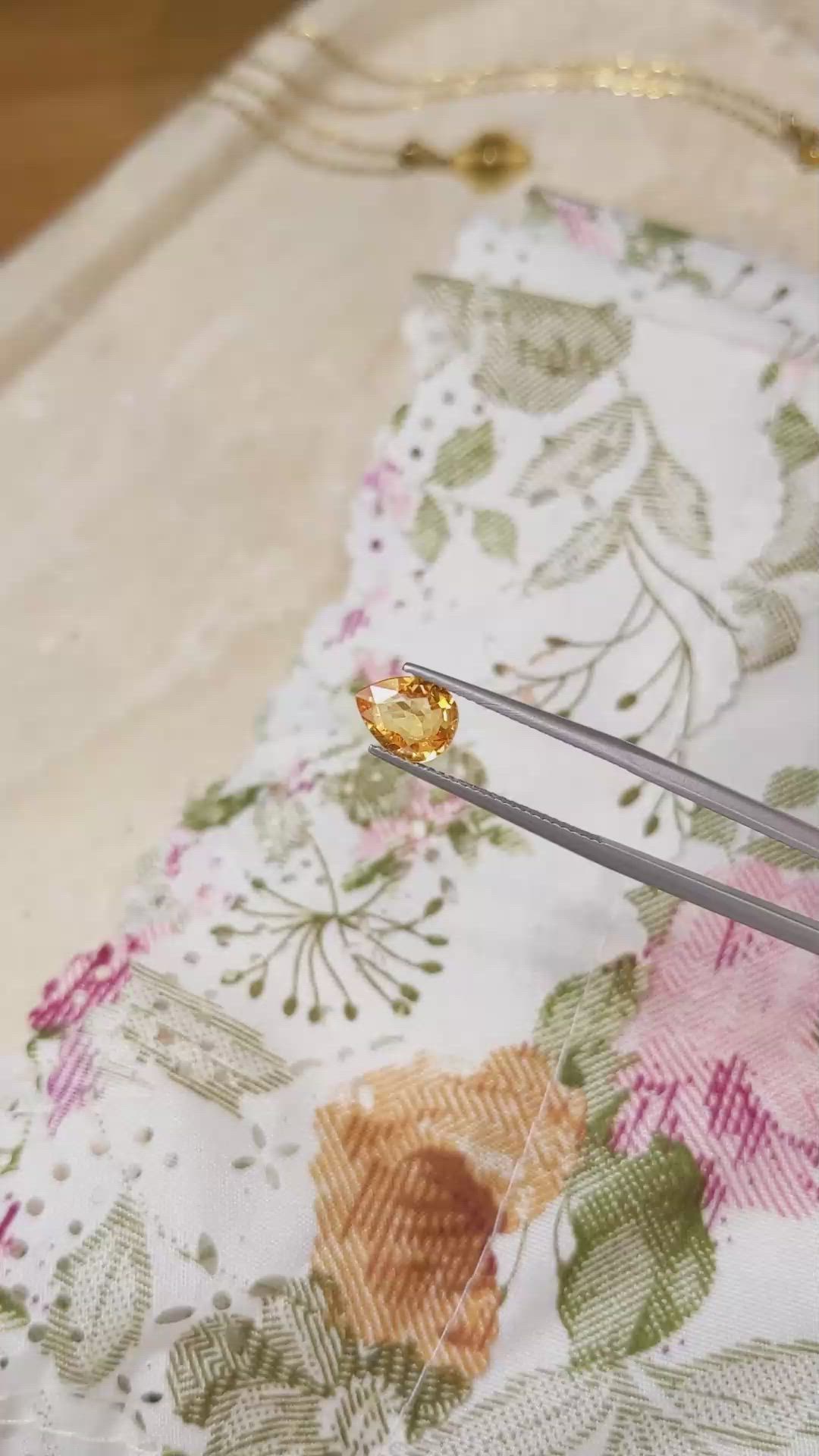 1.68 Ct. Yellowish Orange Sapphire from Madagascar Size Video