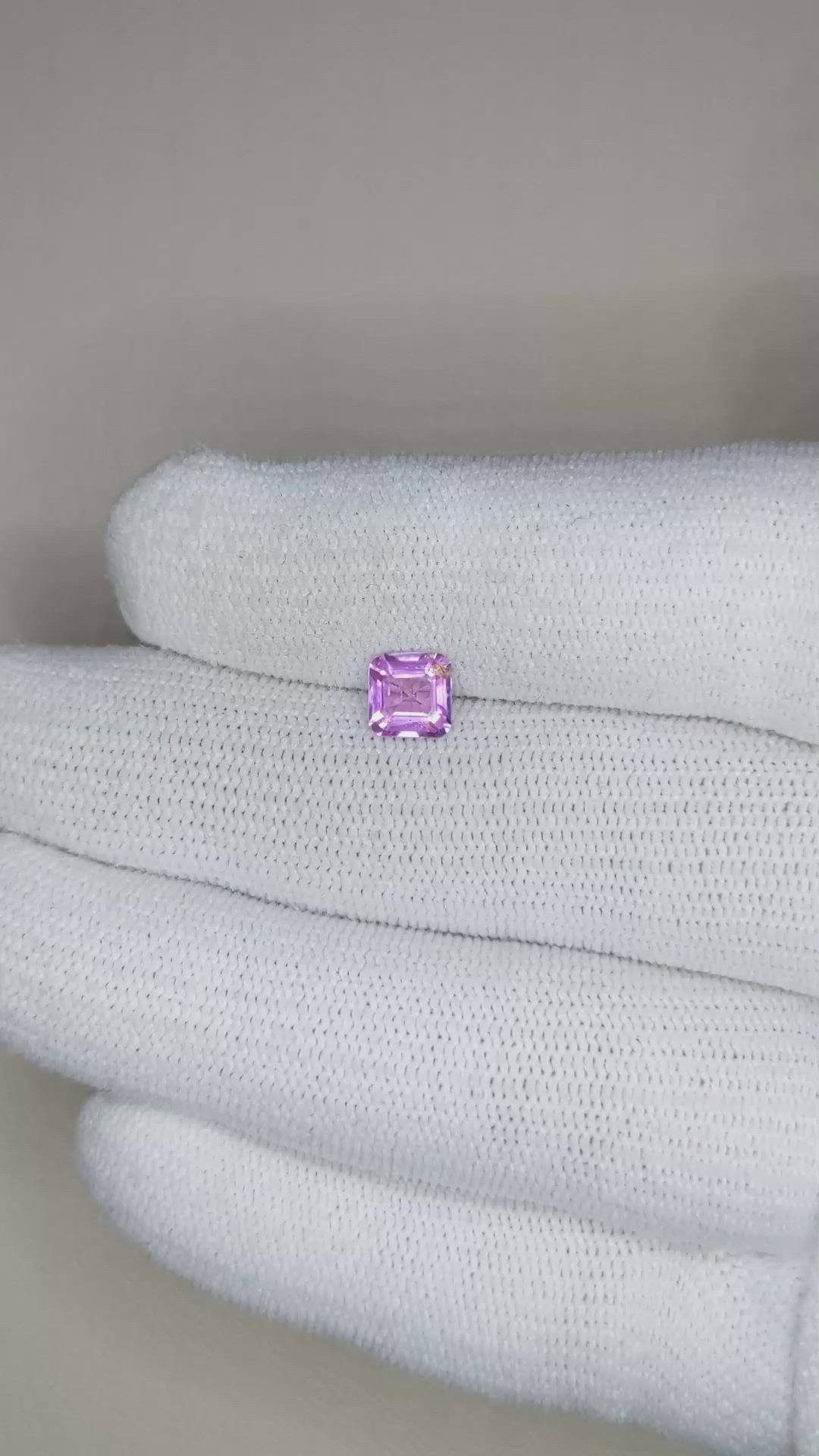 1.10 Ct. Pinkish Purple Sapphire from Madagascar Size Video