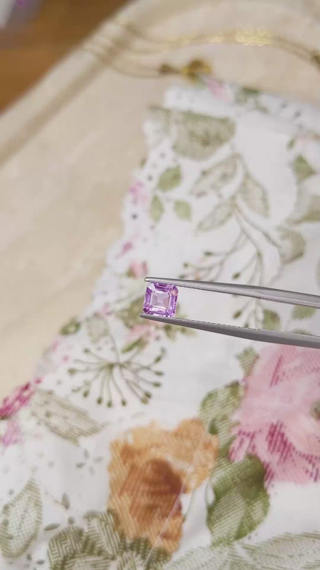 1.10 Ct. Pinkish Purple Sapphire from Madagascar Size Video