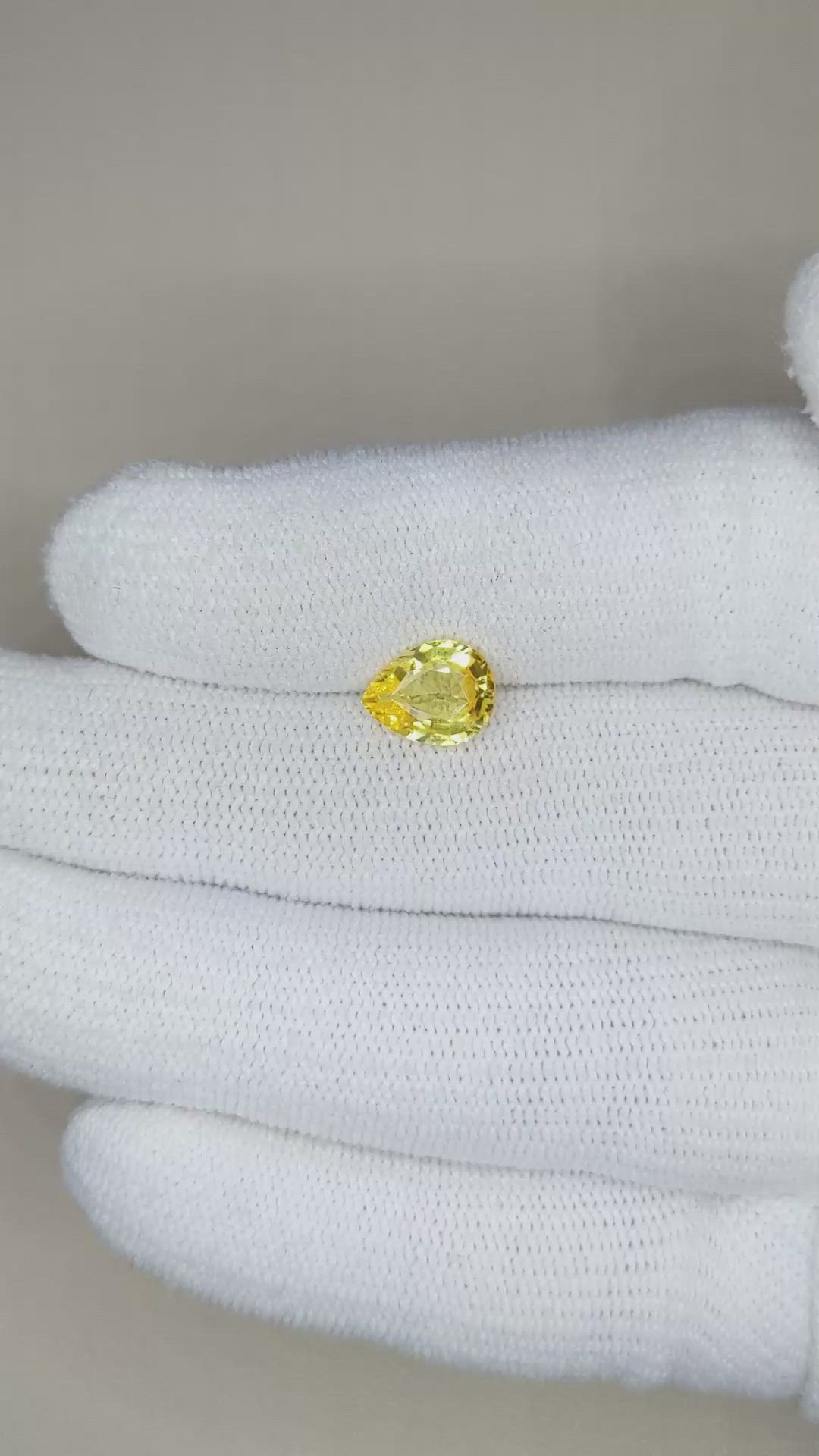 1.96 Ct. Yellow Sapphire from Madagascar Size Video
