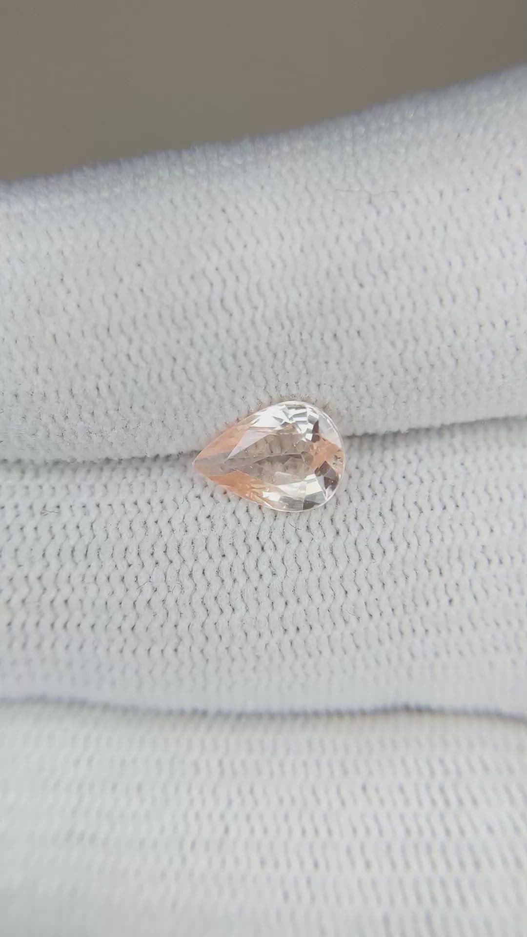 1.38 Ct. Peach Sapphire from Madagascar Size Video