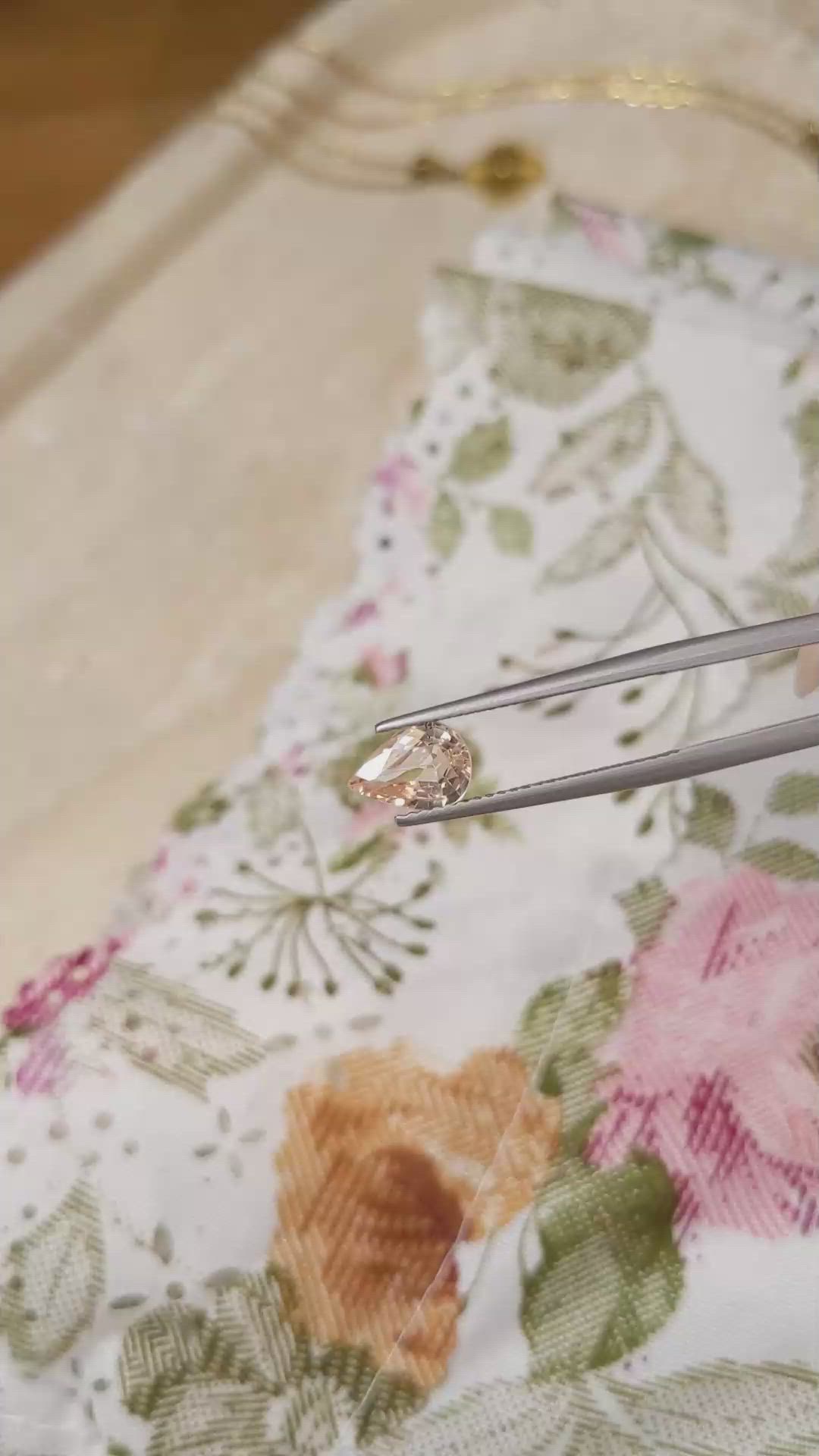 1.38 Ct. Peach Sapphire from Madagascar Size Video