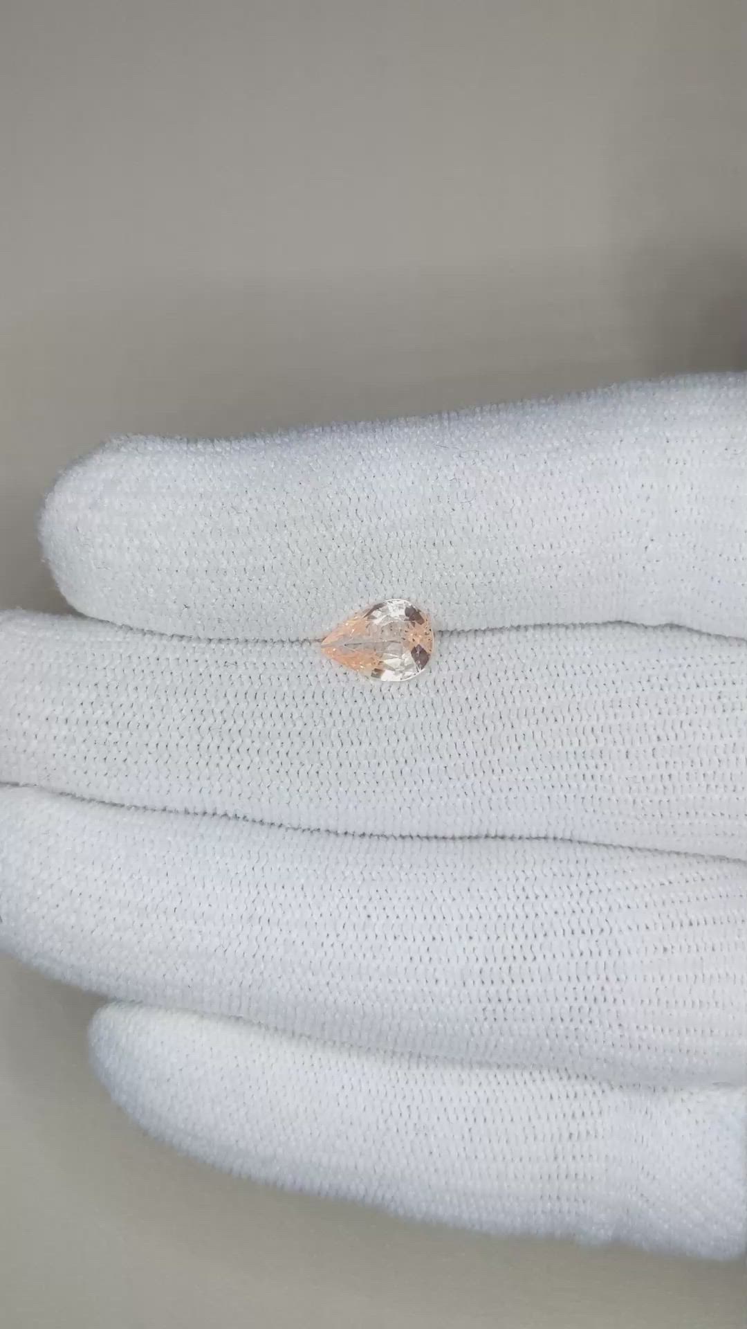 1.38 Ct. Peach Sapphire from Madagascar Size Video