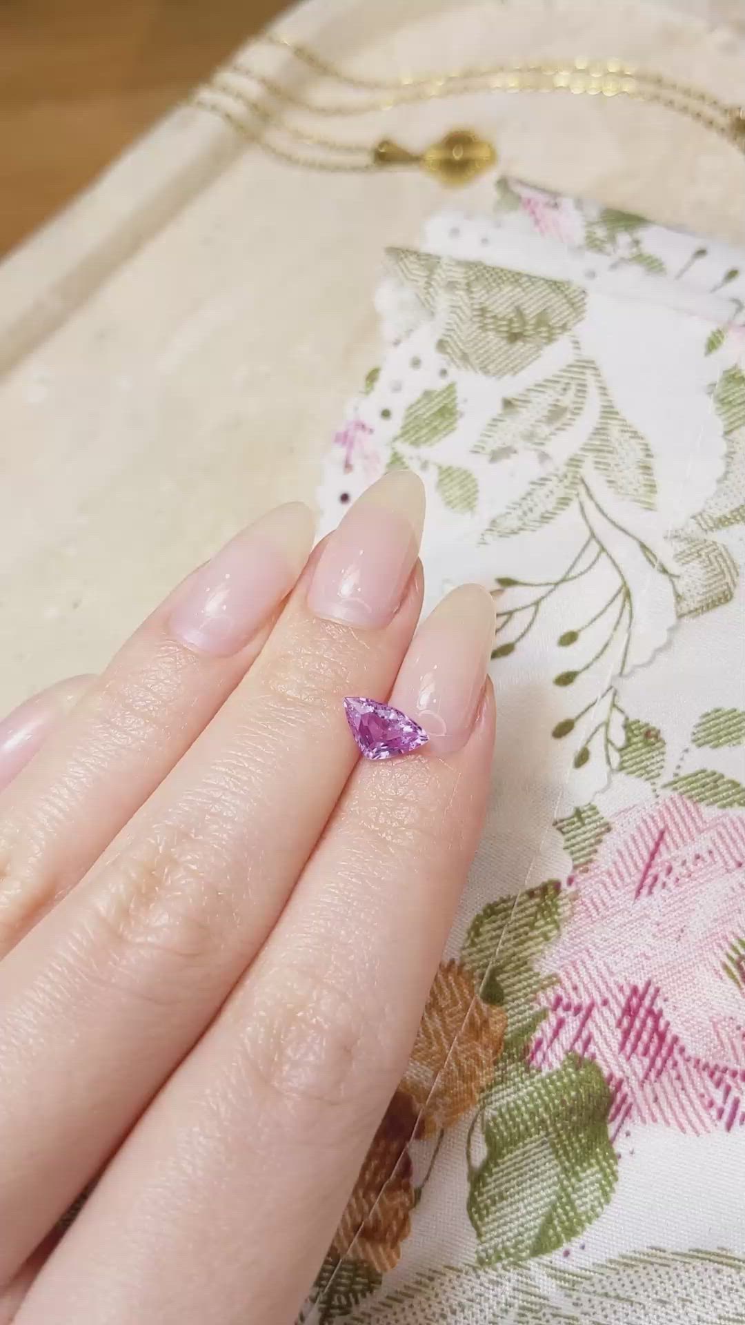 1.23 Ct. Purplish Pink Sapphire from Madagascar Size Video