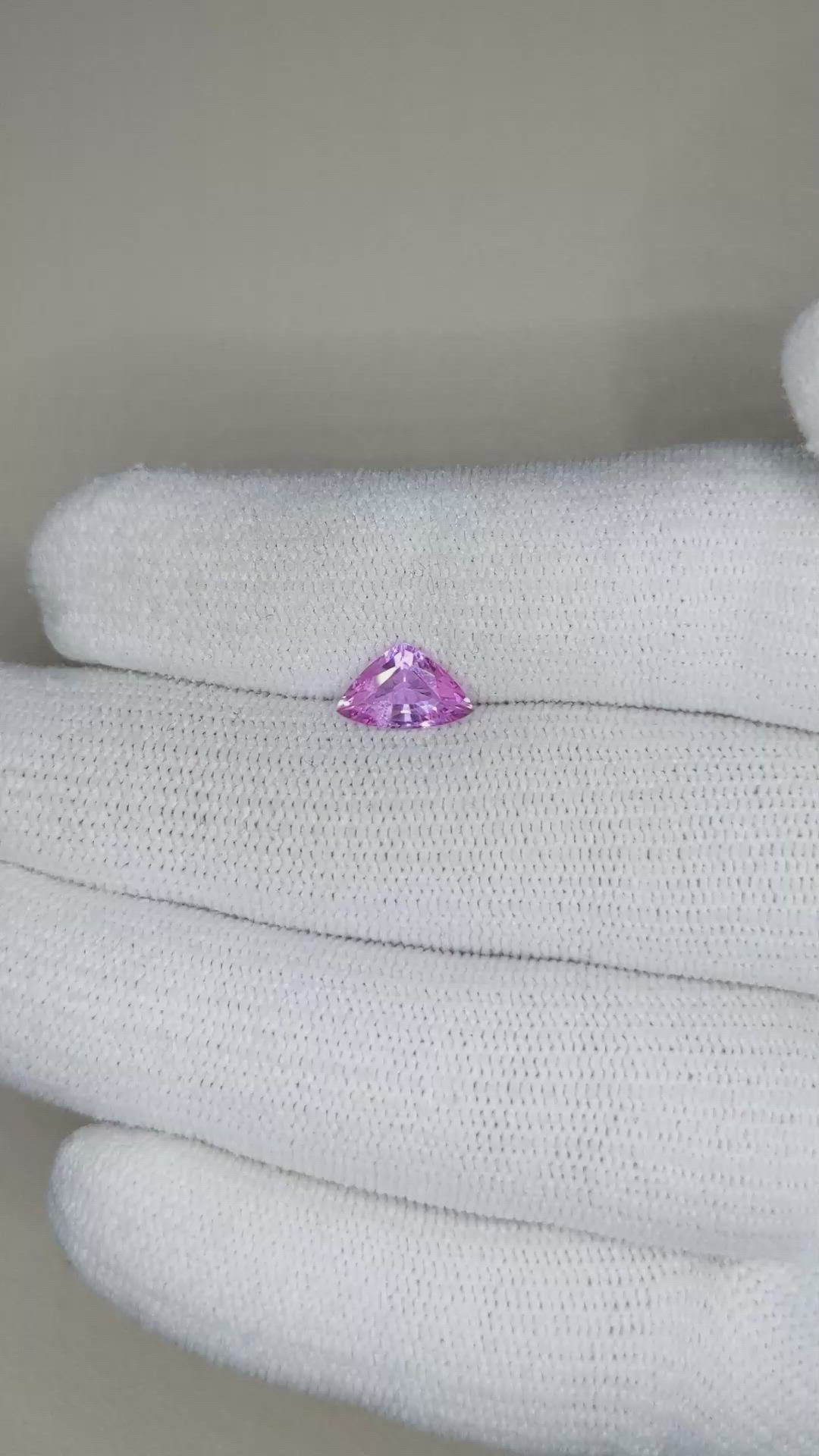 1.23 Ct. Purplish Pink Sapphire from Madagascar Size Video