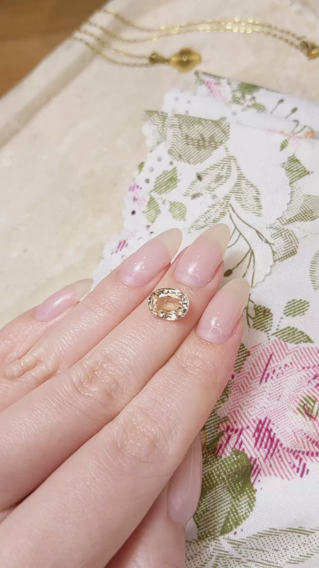 3.34 Ct. Peach Sapphire from Madagascar Size Video