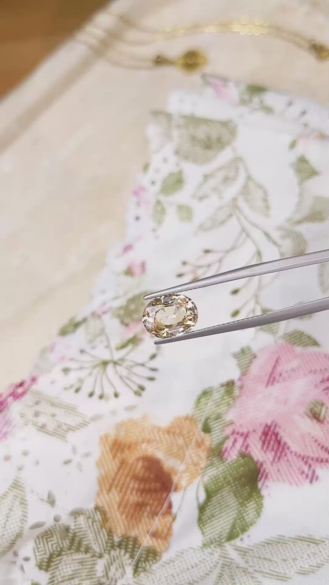 3.34 Ct. Peach Sapphire from Madagascar Size Video