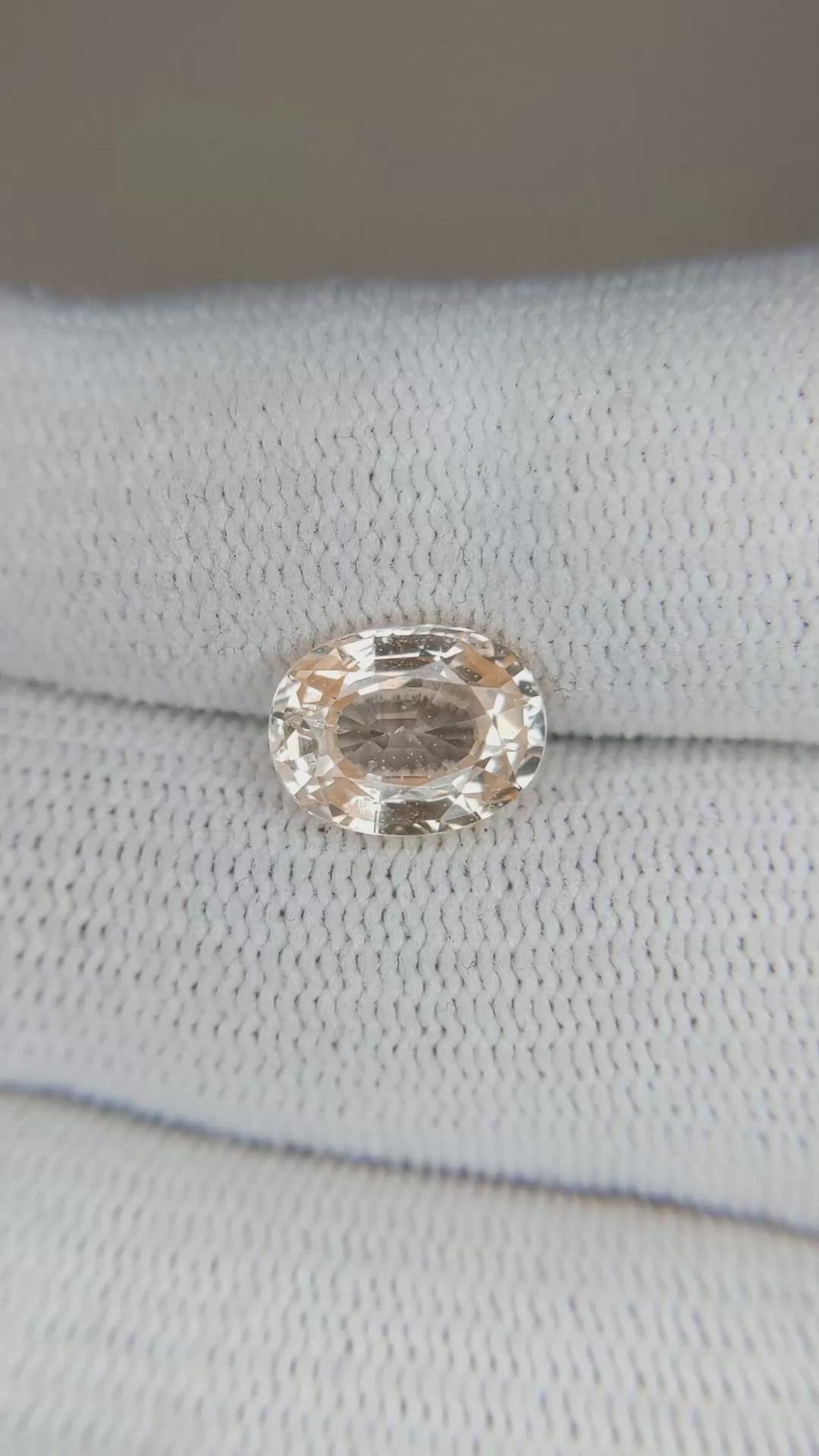 3.34 Ct. Peach Sapphire from Madagascar Size Video