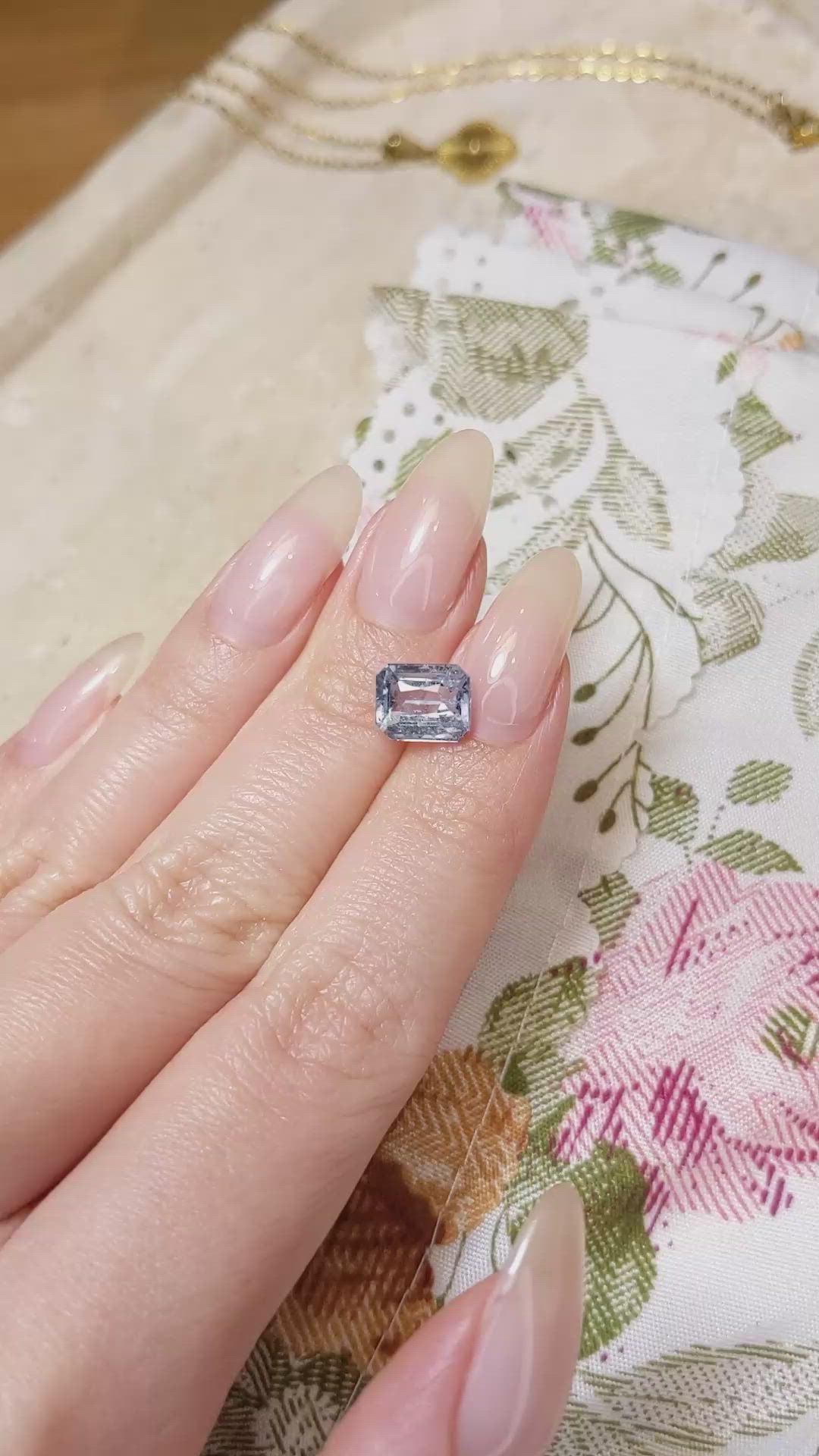 3.06 Ct. Greenish Blue Sapphire from Madagascar Size Video