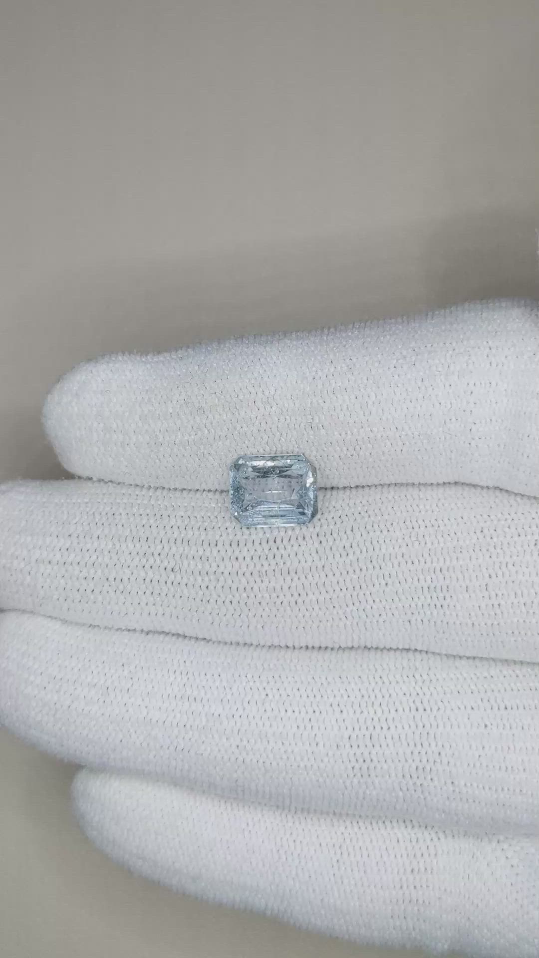 3.06 Ct. Greenish Blue Sapphire from Madagascar Size Video