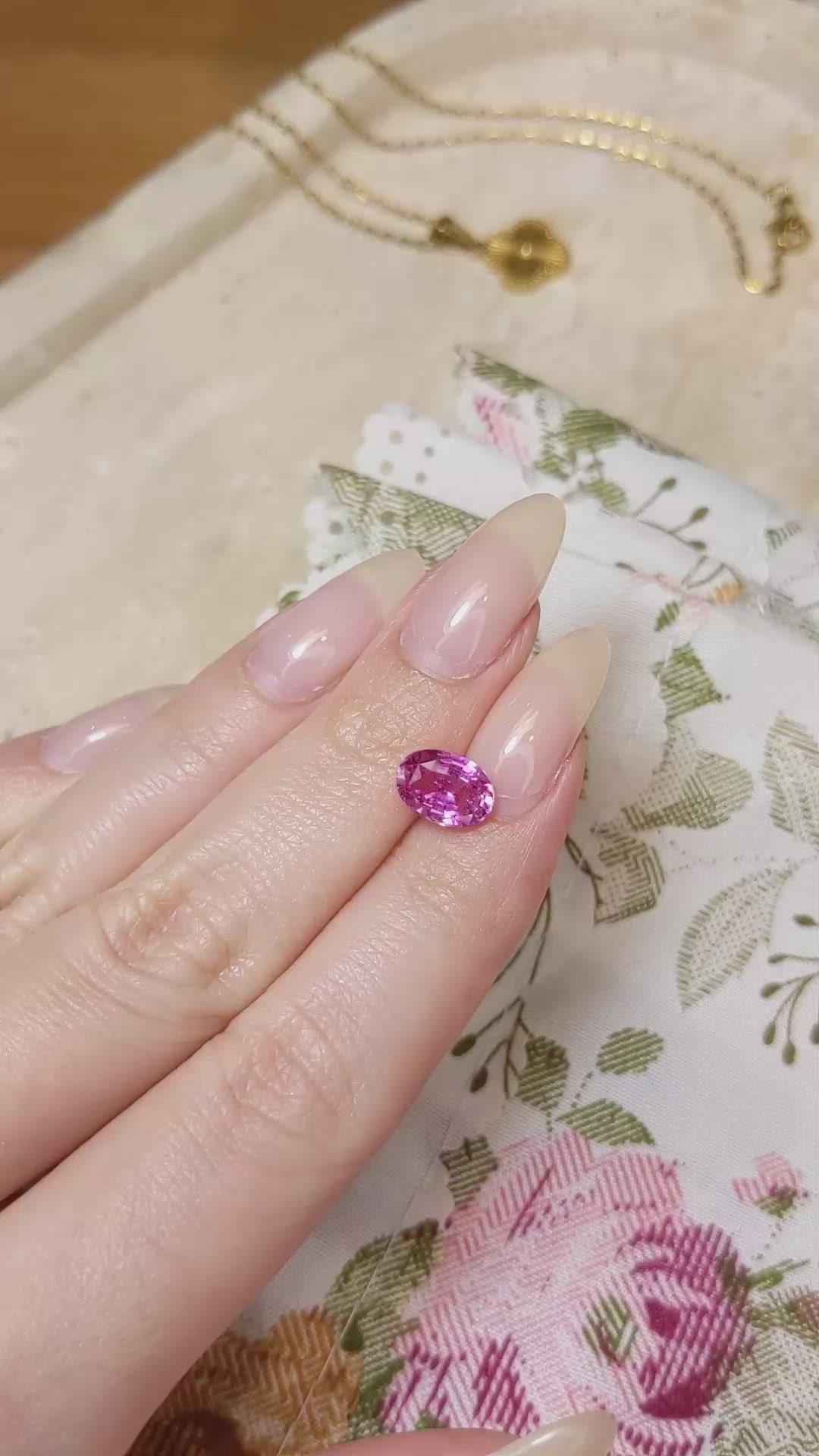 2.52 Ct. Pink Sapphire from Ceylon (Sri Lanka) Size Video