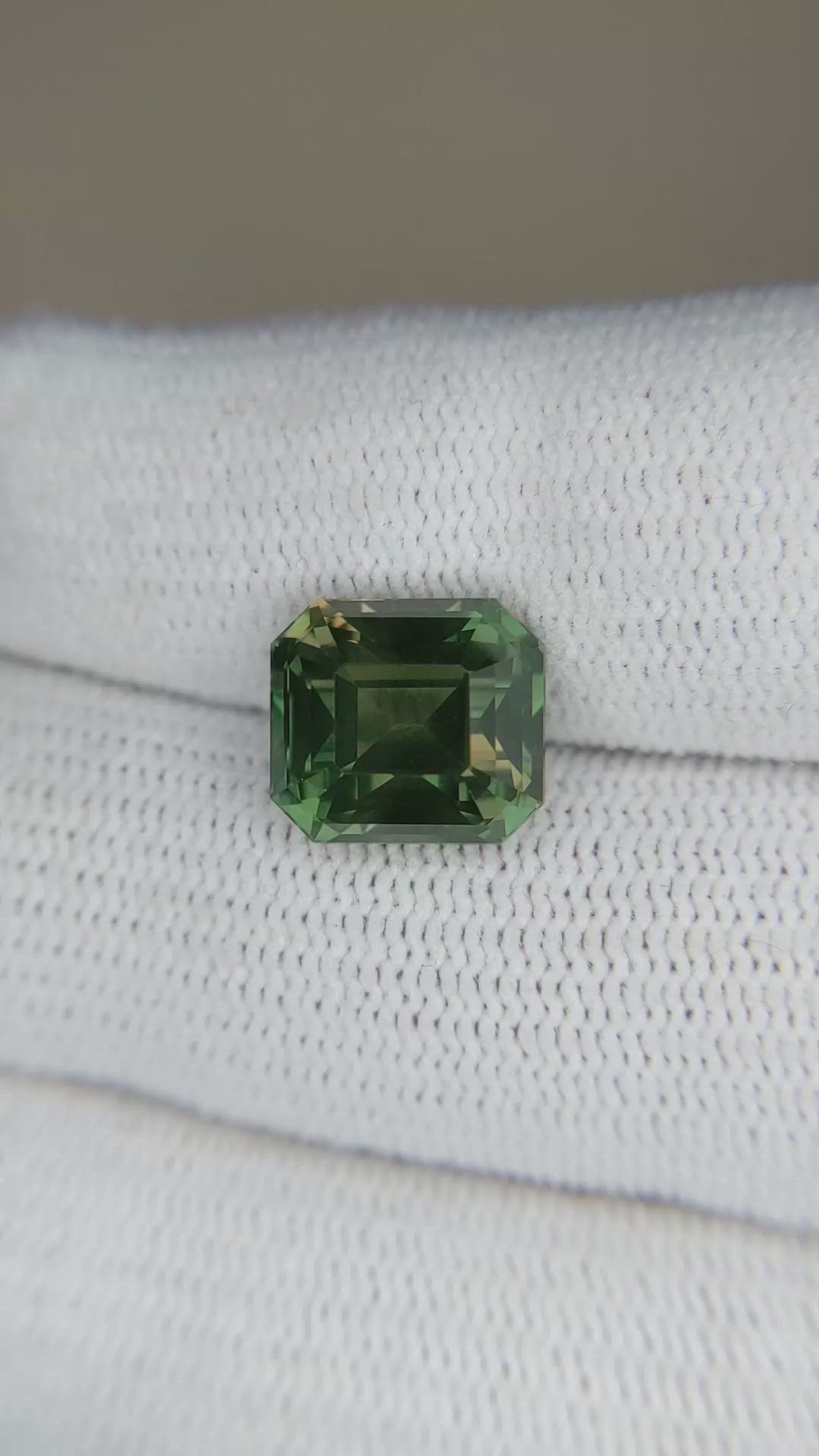 6.26 Ct. Green Sapphire from Ceylon (Sri Lanka) Size Video