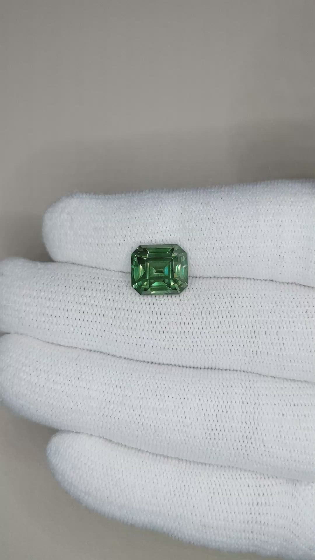 6.26 Ct. Green Sapphire from Ceylon (Sri Lanka) Size Video