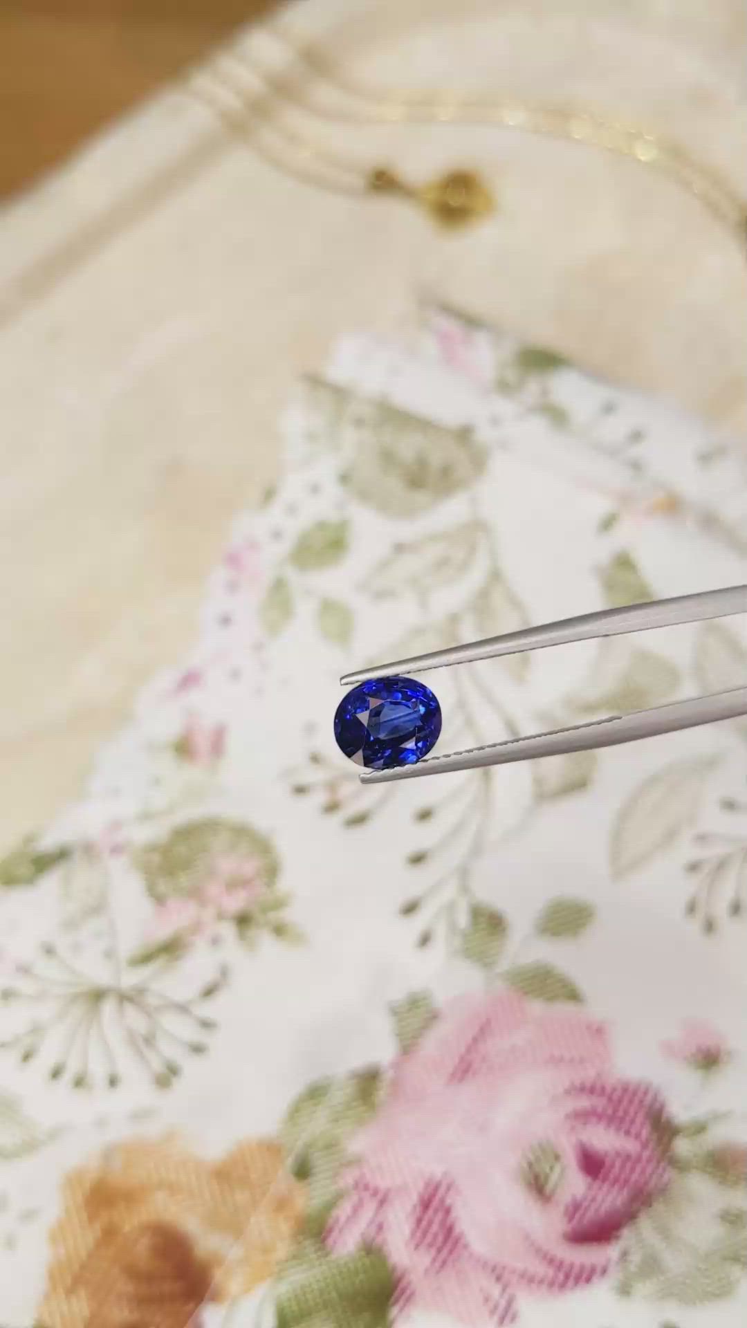 2.60 Ct. Blue Sapphire from Ceylon (Sri Lanka) Size Video