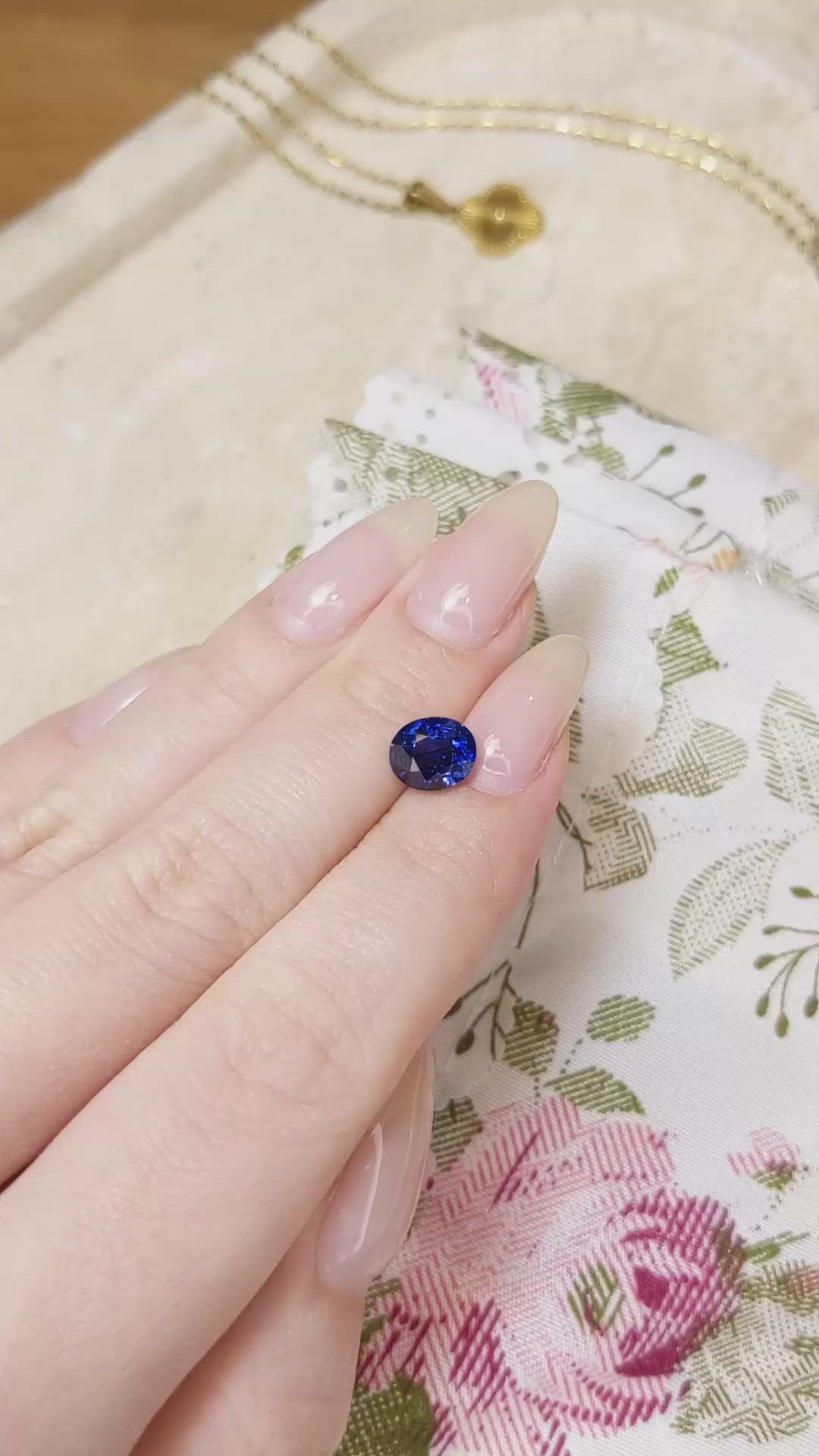 2.60 Ct. Blue Sapphire from Ceylon (Sri Lanka) Size Video